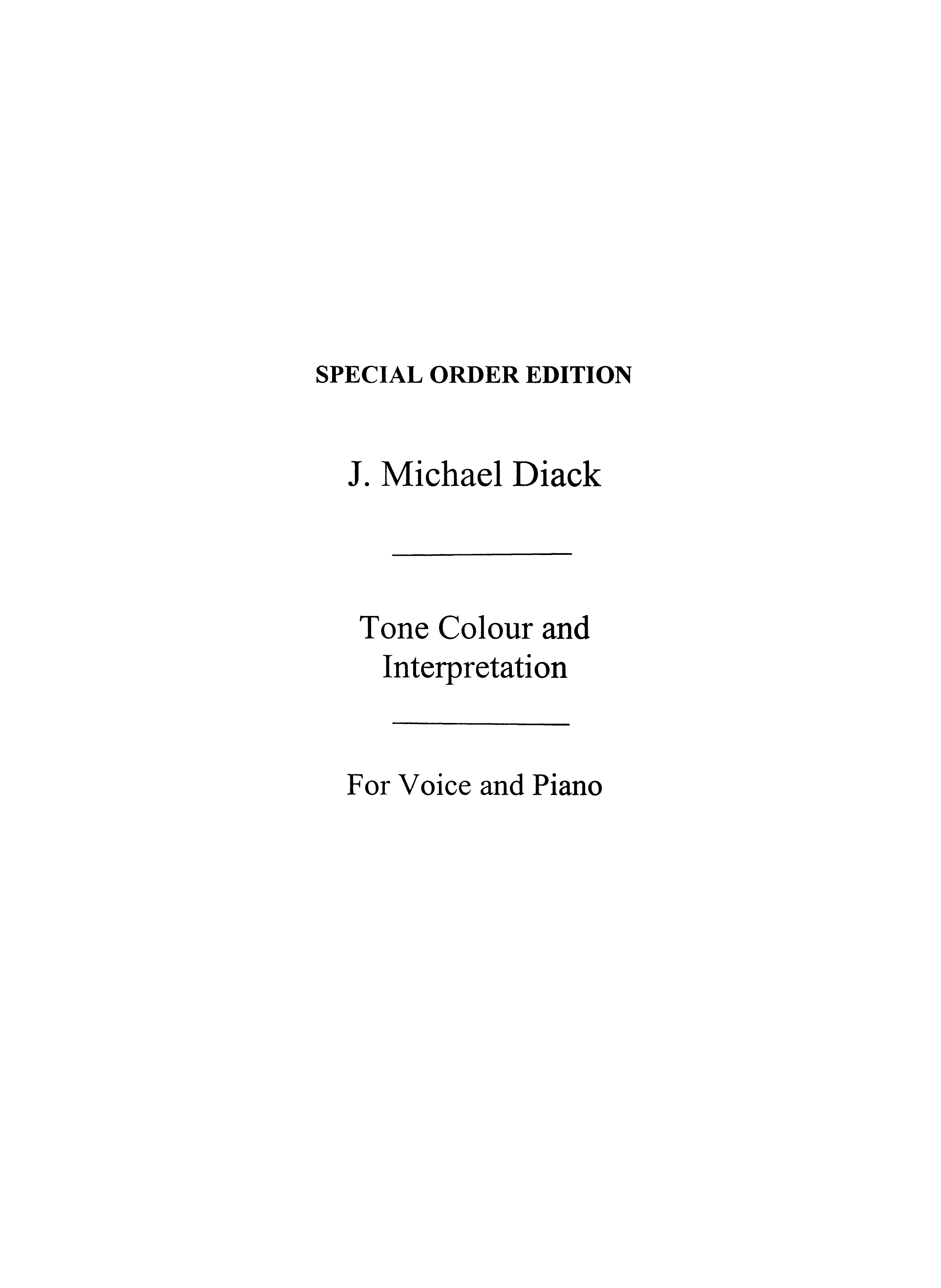 J. Michael Diack: Vocal Exercises - Studies For Singers: Vocal: Study