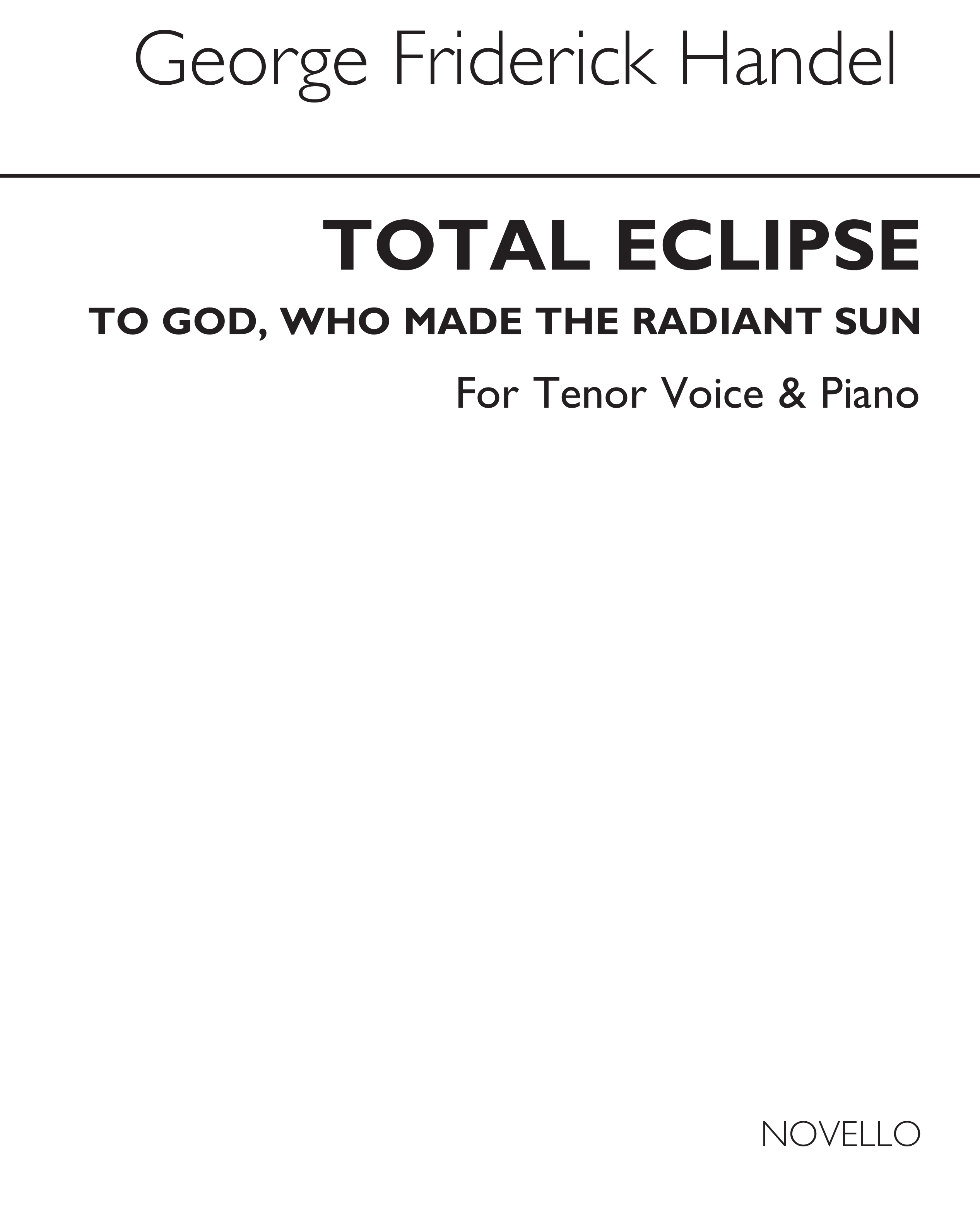 Georg Friedrich Hndel: Total Eclipse: Tenor: Vocal Work