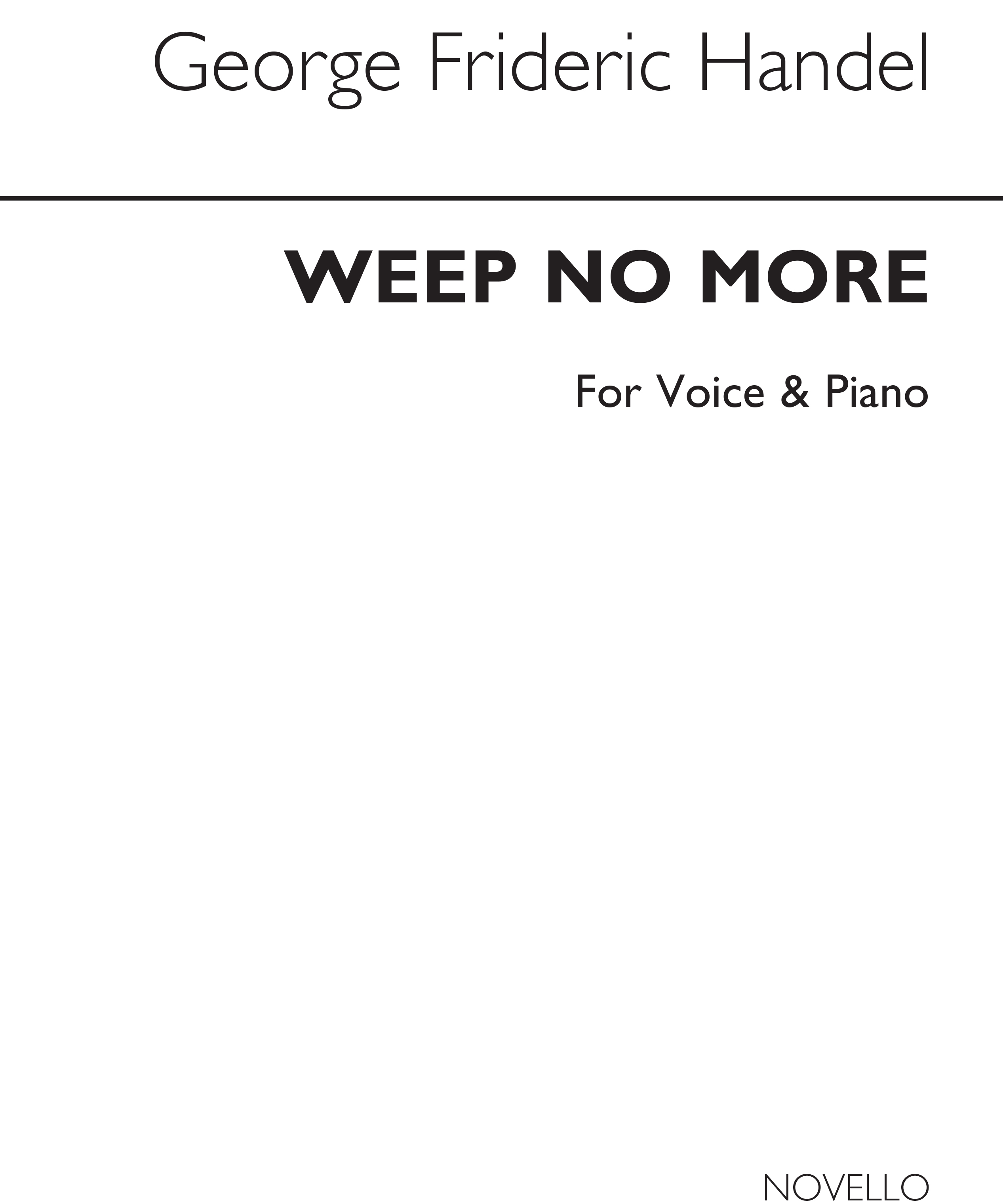 Georg Friedrich Händel: Weep No More In Bb: Alto: Vocal Work
