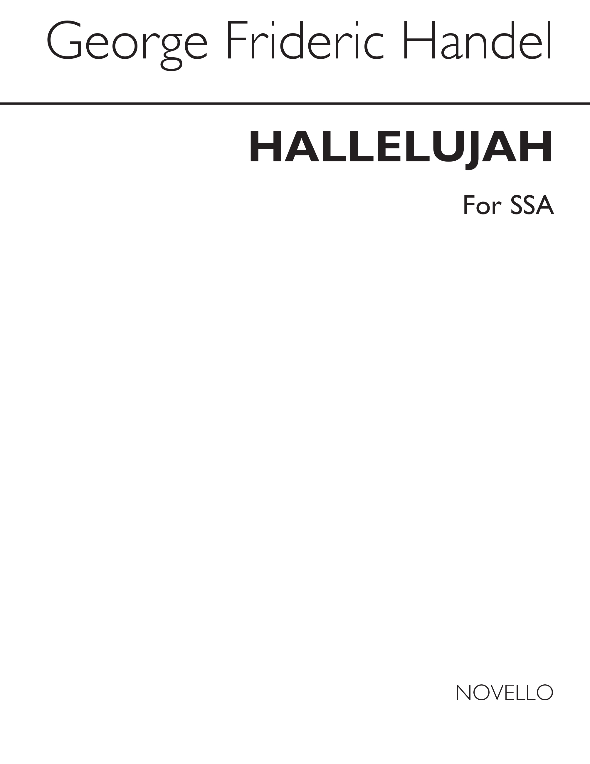 Georg Friedrich Hndel: Hallelujah Chorus: SSA: Vocal Score