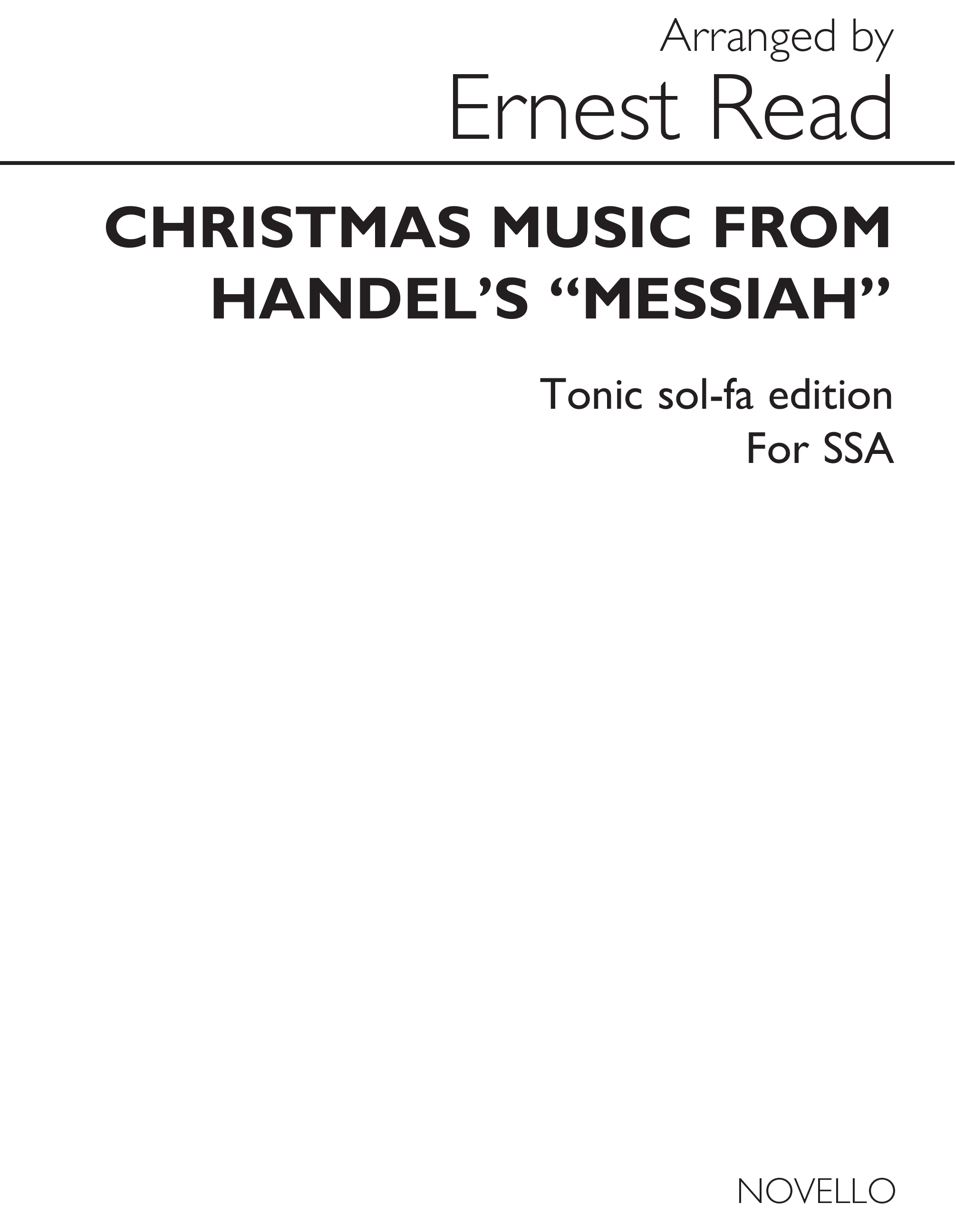 Georg Friedrich H�ndel: Christmas Music From Messiah: Mixed Choir: Vocal Score