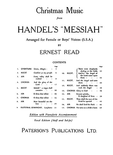 Georg Friedrich H�ndel: Christmas Music From Messiah: SSA: Vocal Score