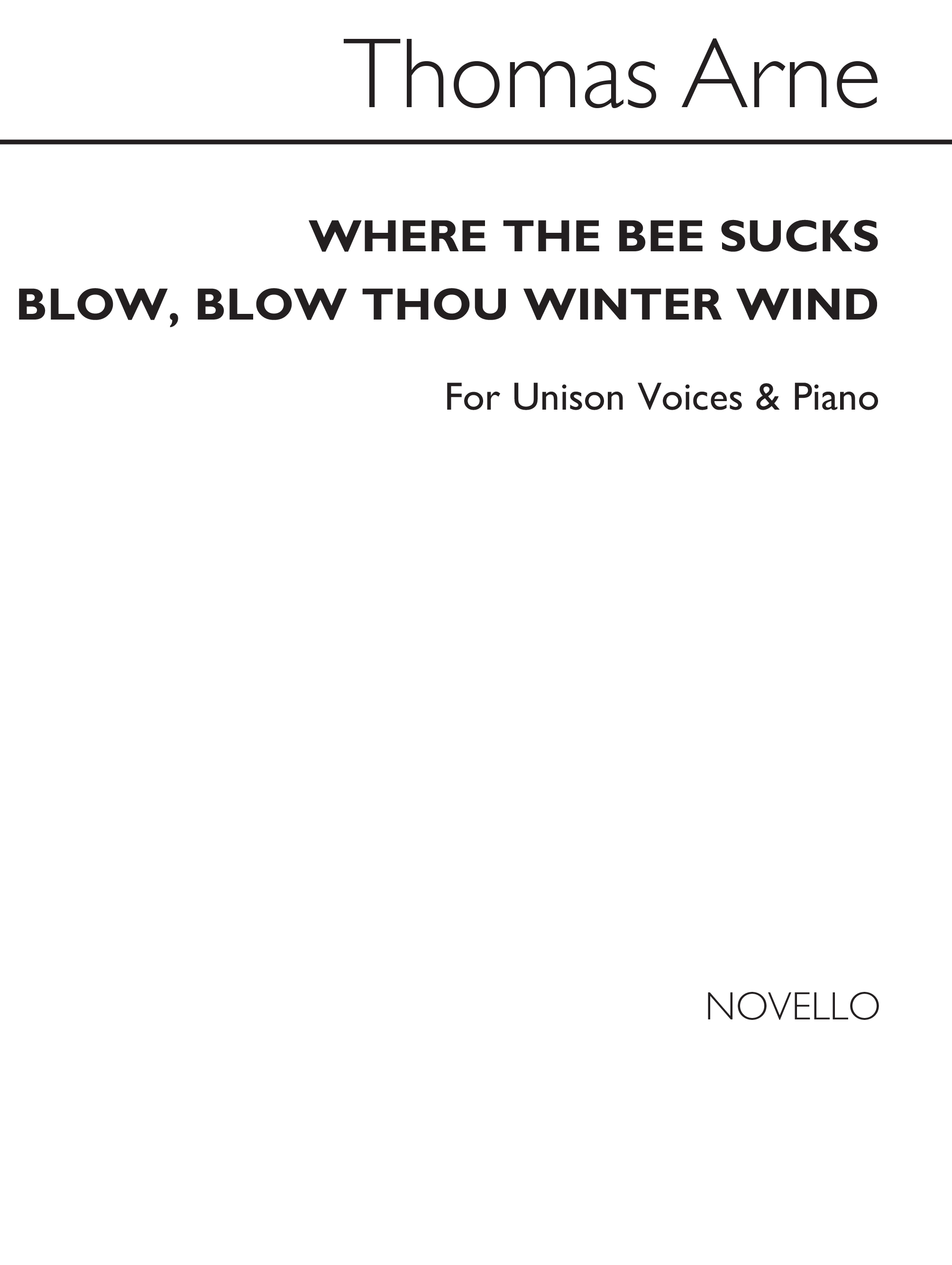 Where The Bee Sucks - Blow  Blow  Thou Winter Wind: Unison Voices: Single Sheet