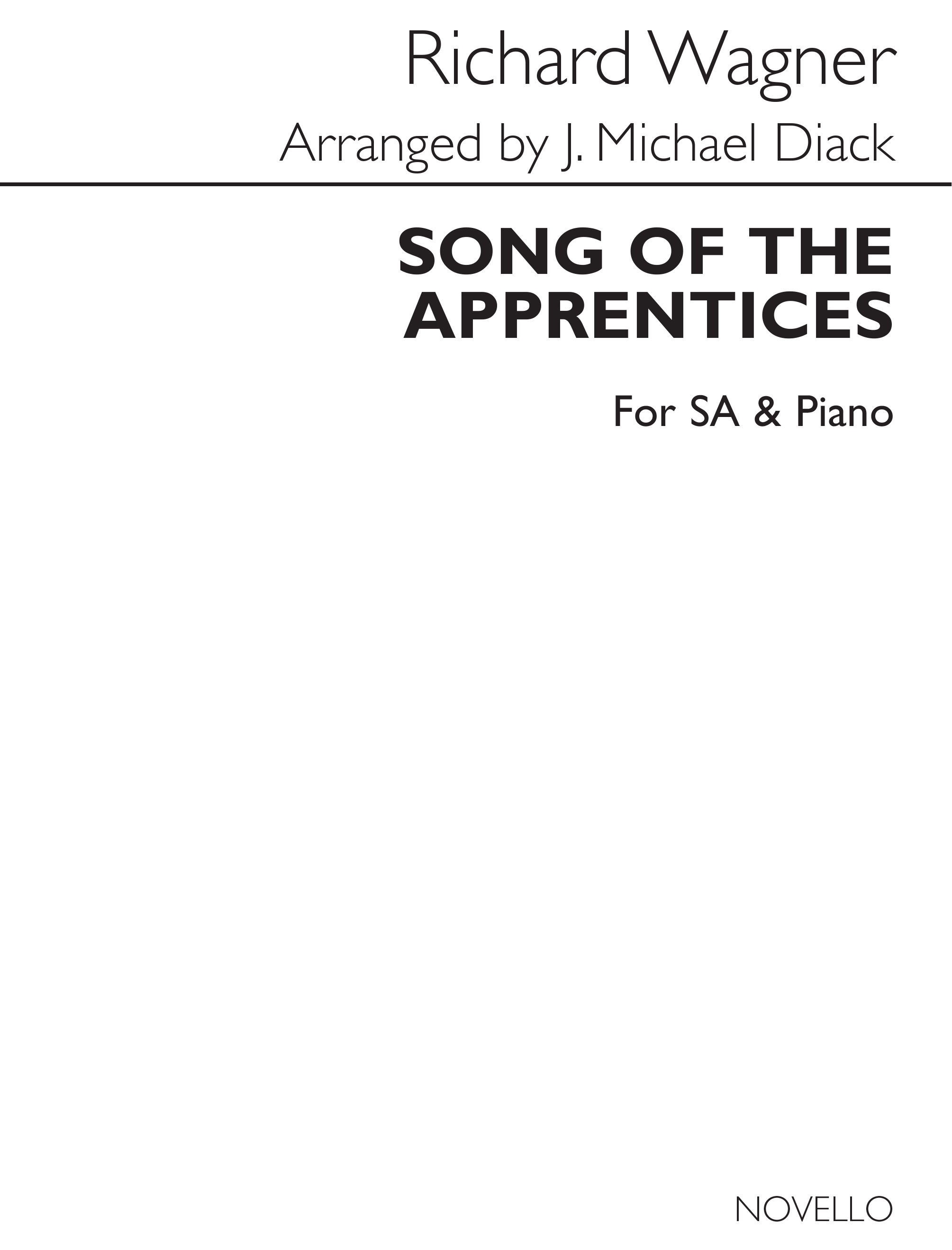 Richard Wagner: Song Of The Apprentices: 2-Part Choir: Vocal Score