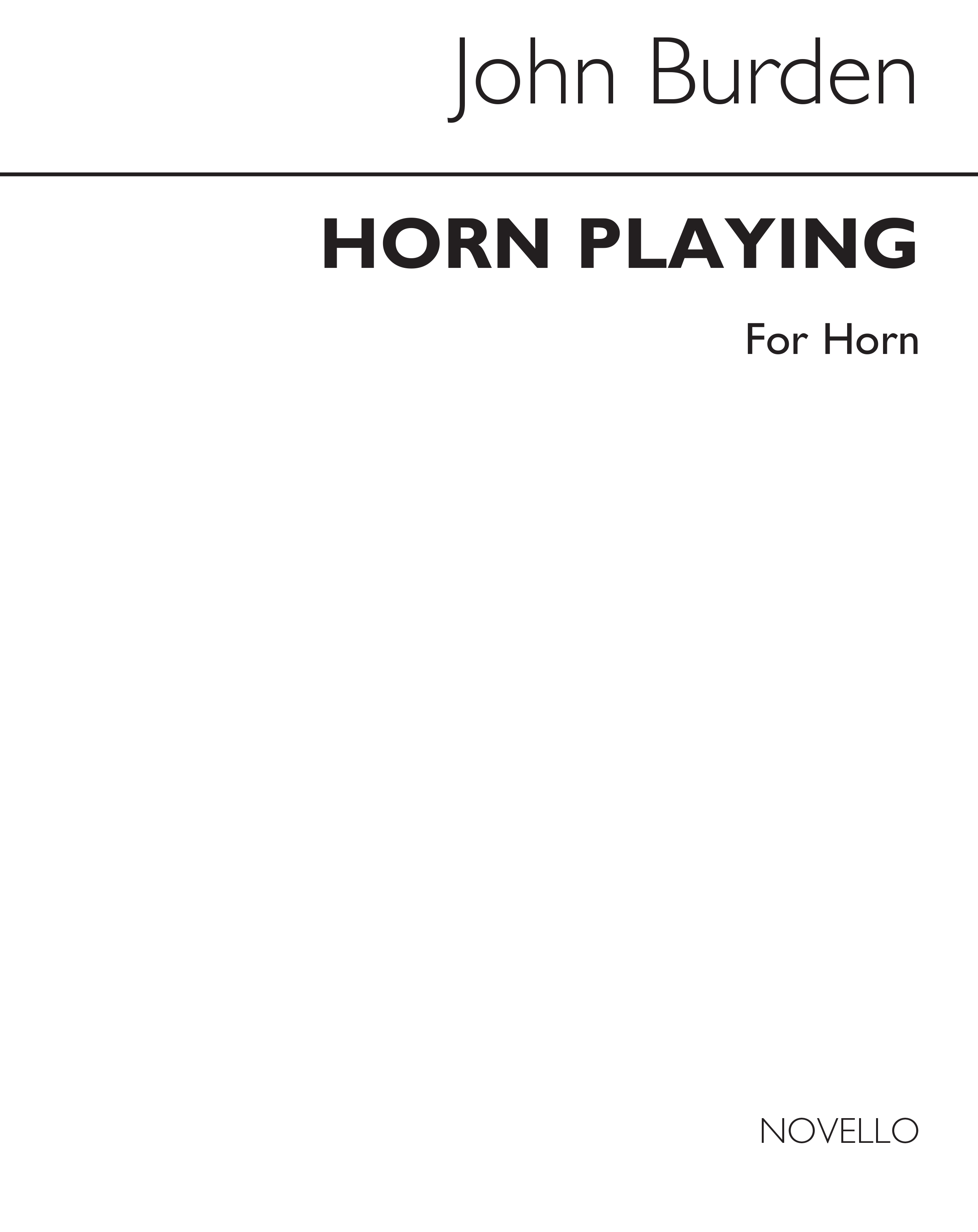 Burden: Horn Playing: A New Approach: French Horn: Instrumental Tutor