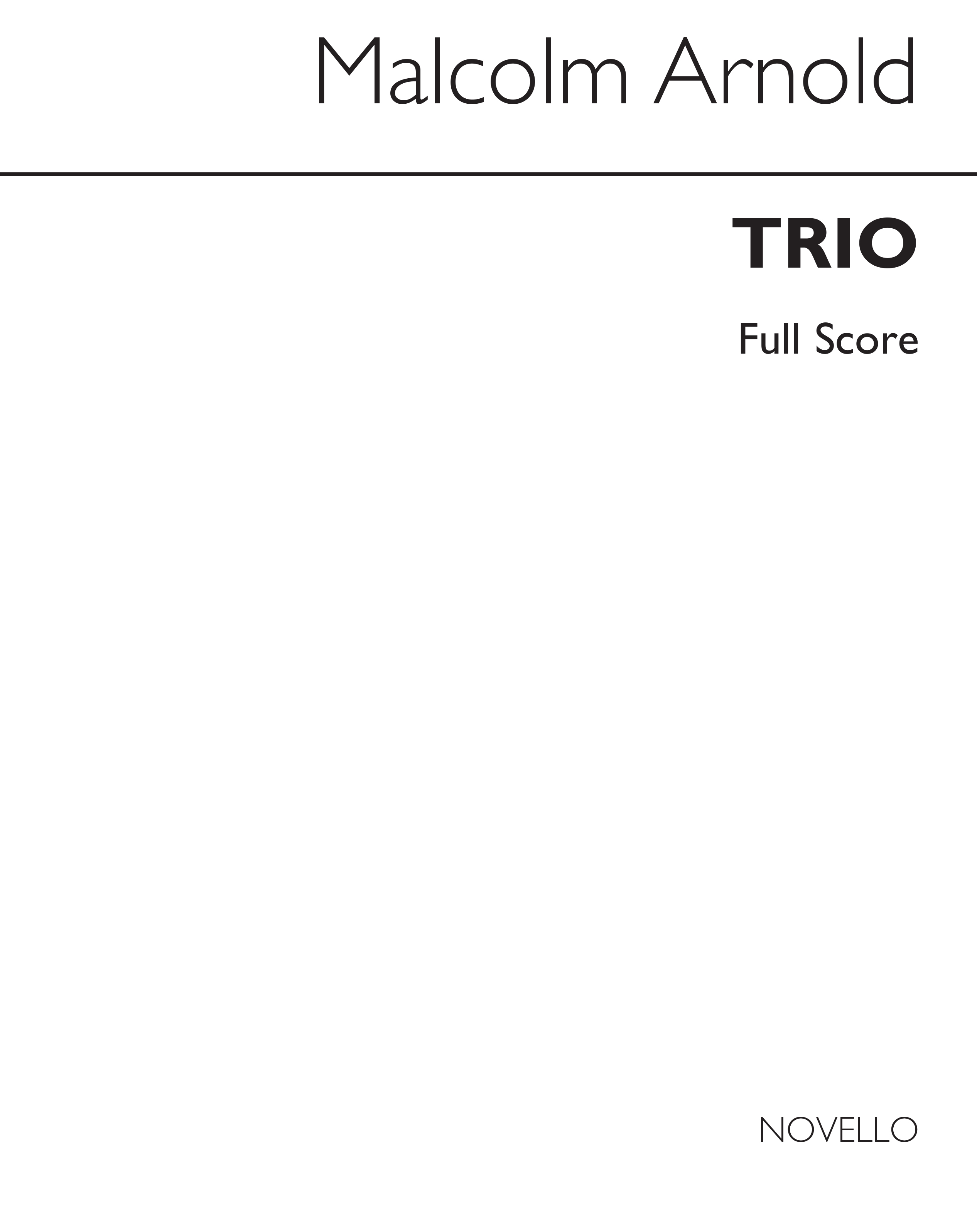 Malcolm Arnold: Trio Op.6: Mixed Trio: Score