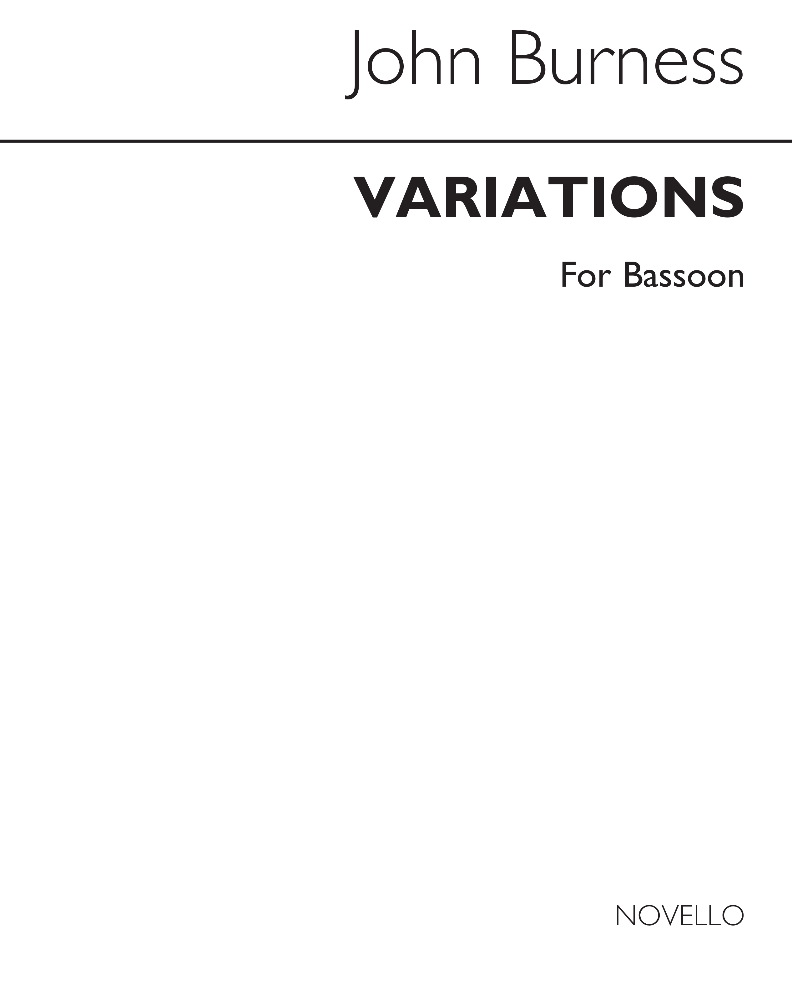 John Burness: Variations For Bassoon Solo: Bassoon: Instrumental Work