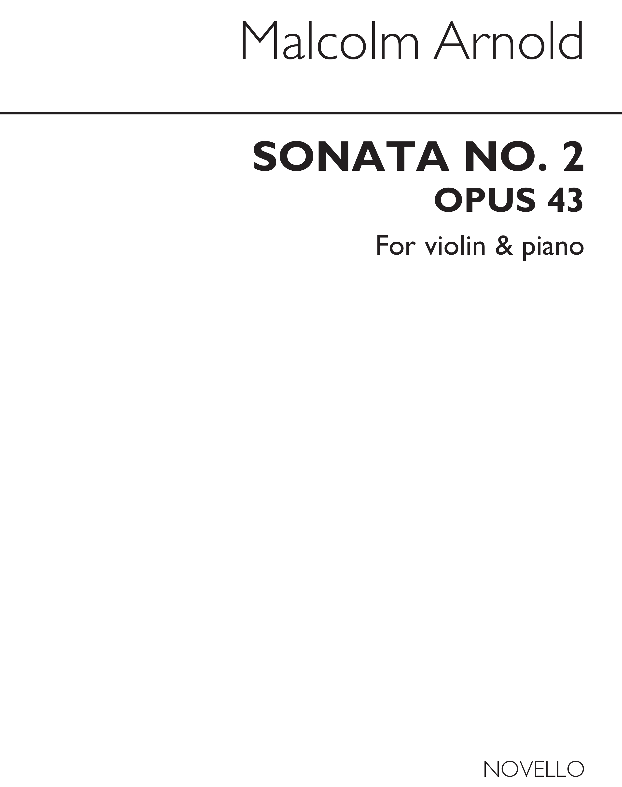 Malcolm Arnold: Sonata No.2 Op.43: Violin: Instrumental Work
