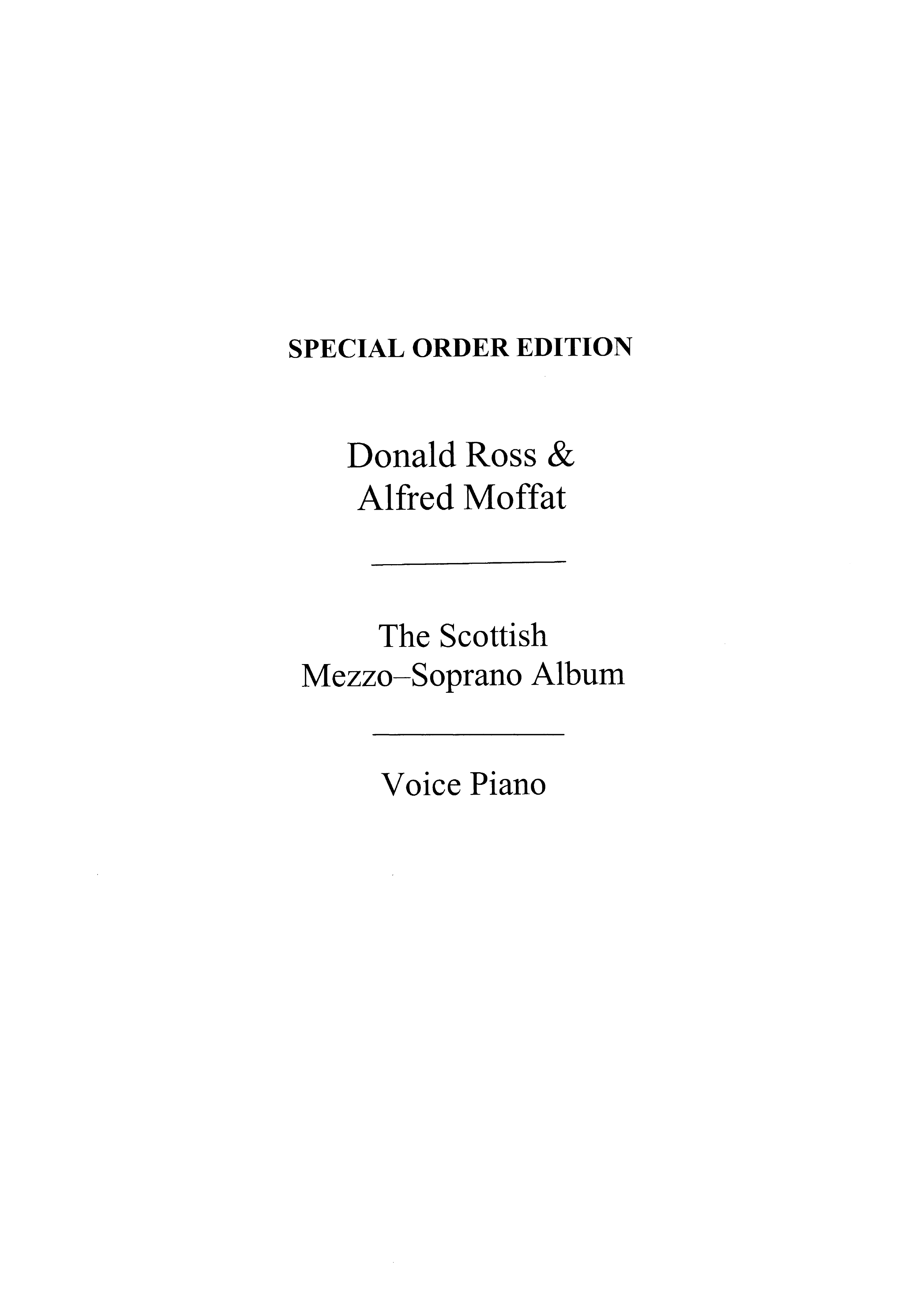 The Scottish Mezzo-soprano Album: Voice: Vocal Work
