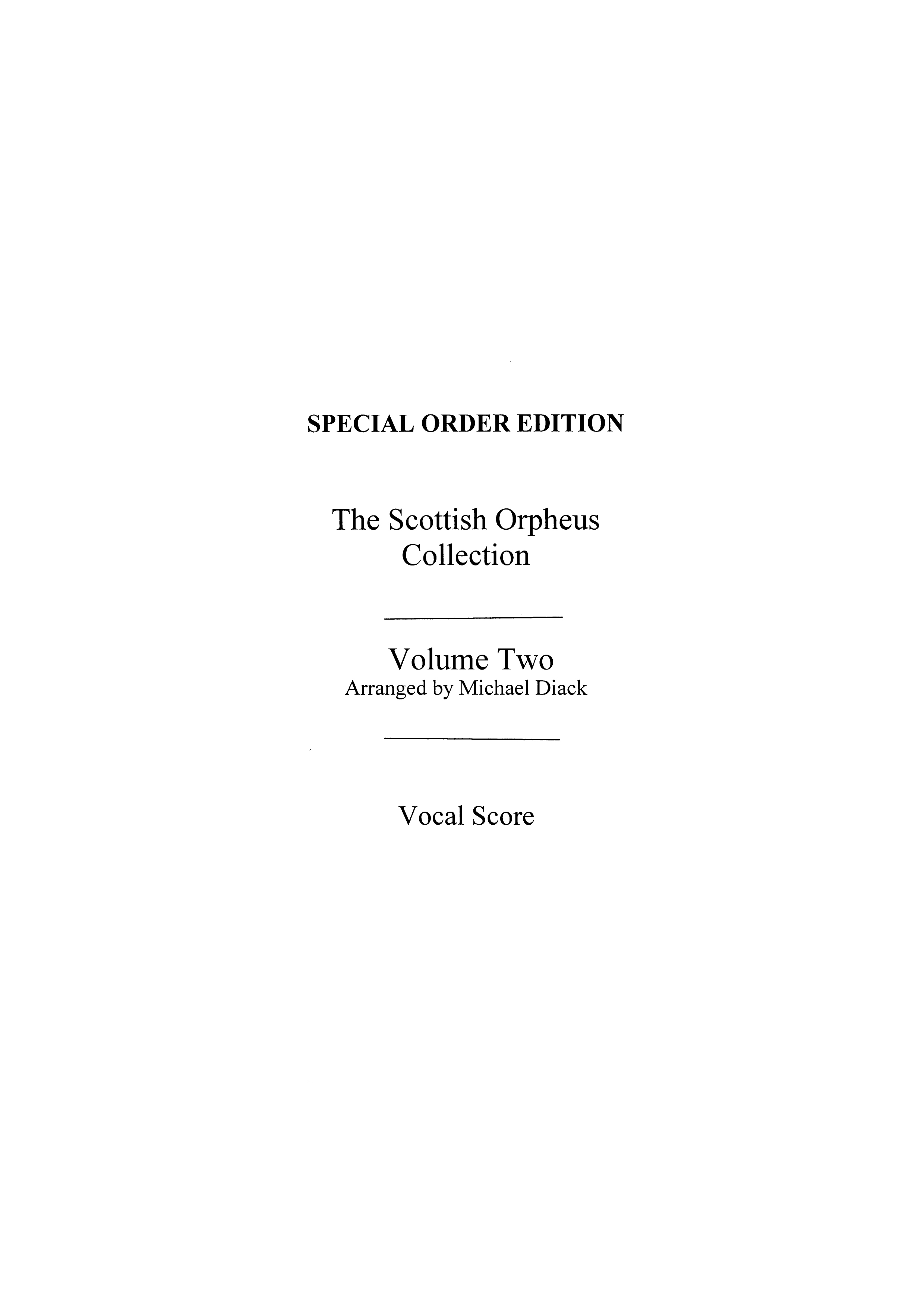 The Scottish Orpheus Collection Volume 2: Voice: Vocal Work