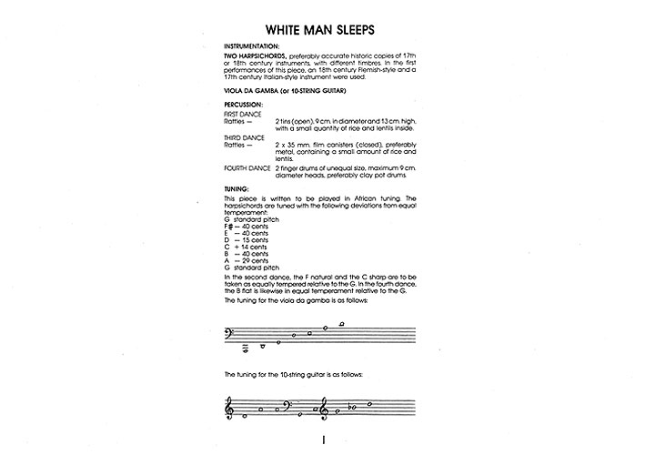 Kevin Volans: White Man Sleeps: Chamber Ensemble: Score