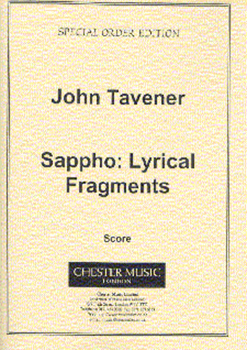 John Tavener: Sappho: Lyrical Fragments: Soprano: Score