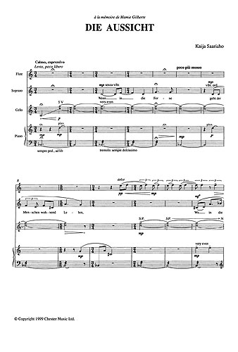 Kaija Saariaho: Die Aussicht: Chamber Ensemble: Score and Parts