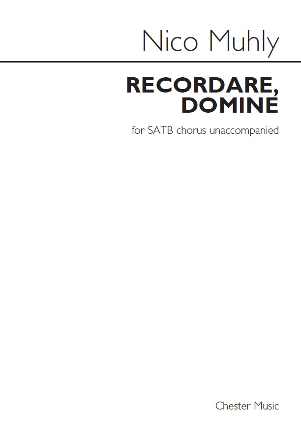 Nico Muhly: Recordare  Domine: SATB: Vocal Score