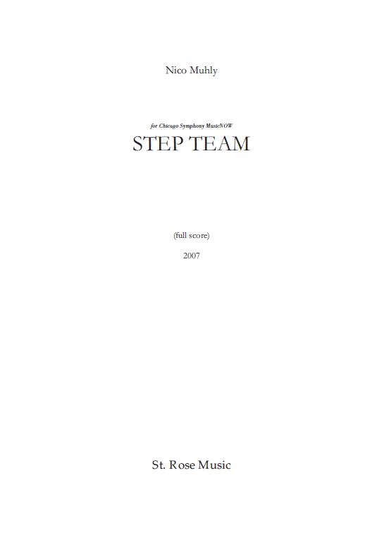 Nico Muhly: Step Team: Ensemble: Score