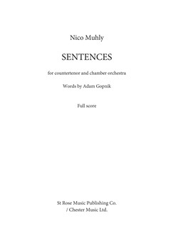 Nico Muhly: Sentences: Countertenor: Score