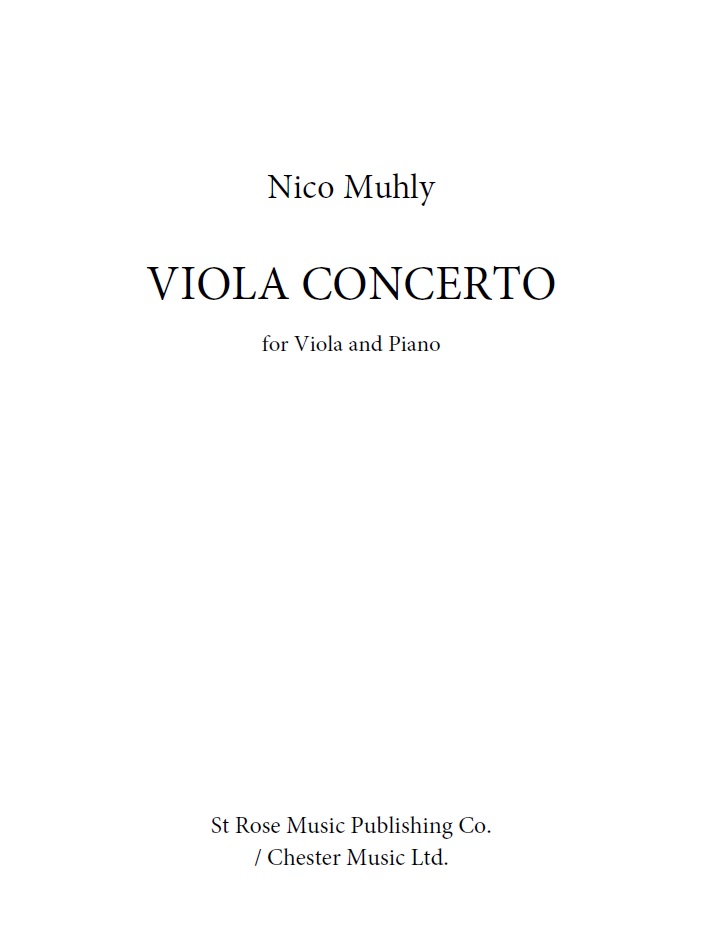 Nico Muhly: Viola Concerto: Viola: Instrumental Work
