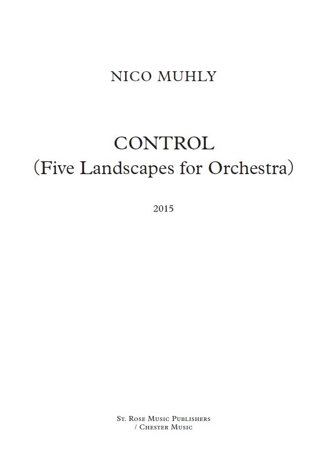 Nico Muhly: Control: Orchestra: Score