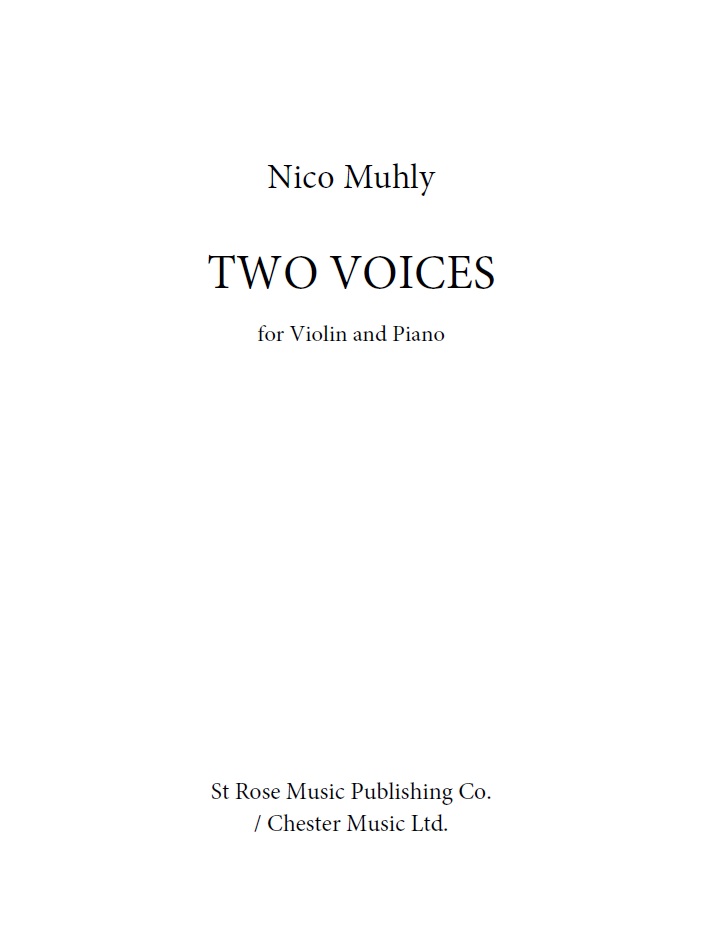 Nico Muhly: Two Voices: Violin: Instrumental Work