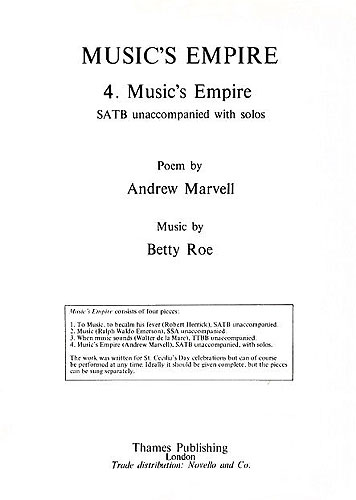 Betty Roe: Music's Empire: SATB: Vocal Score