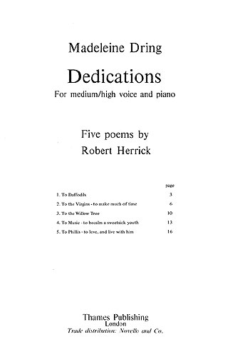 Madeleine Dring: Dedications: Voice: Vocal Album
