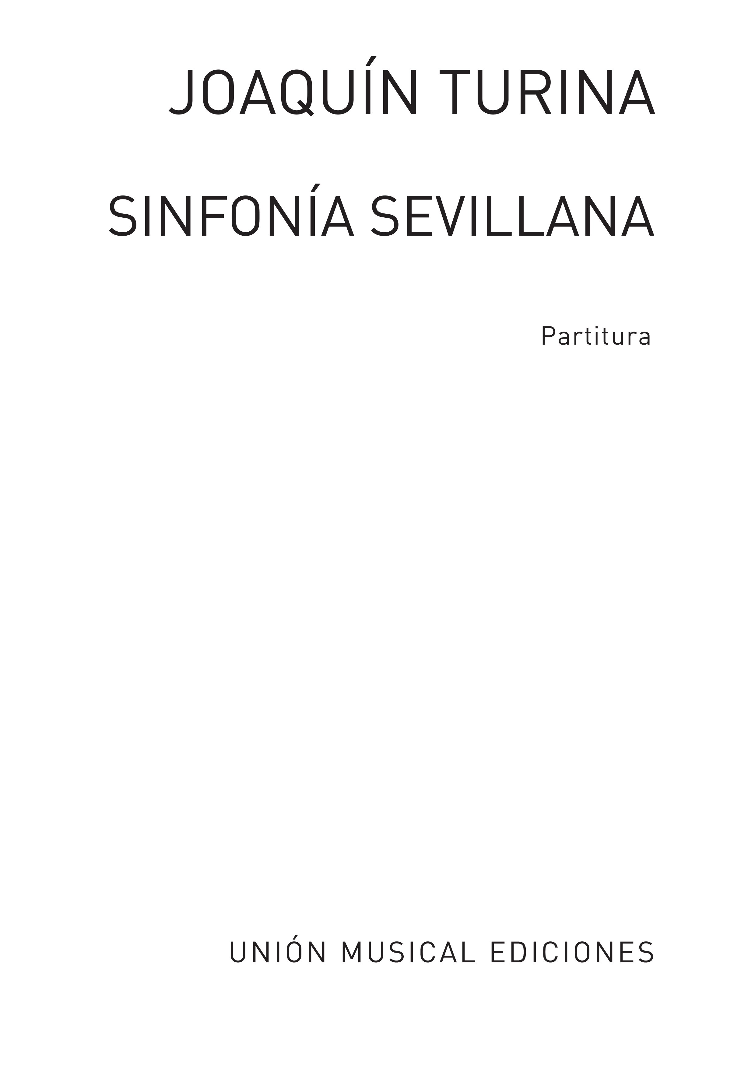Joaquín Turina: Sinfonia Sevillana: Orchestra: Miniature Score