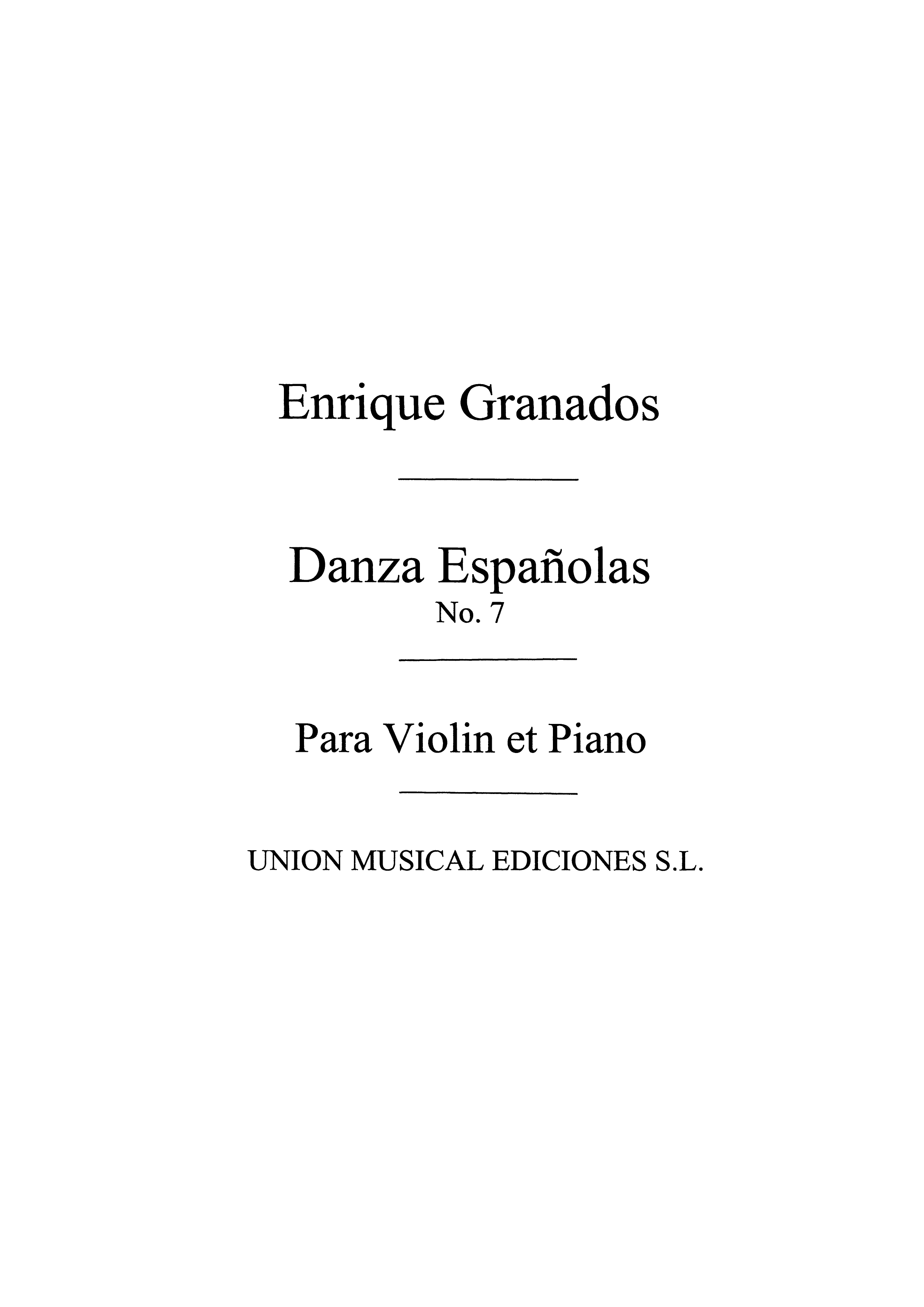 Enrique Granados: Danza Espanola No.7 Valenciana: Violin: Instrumental Work