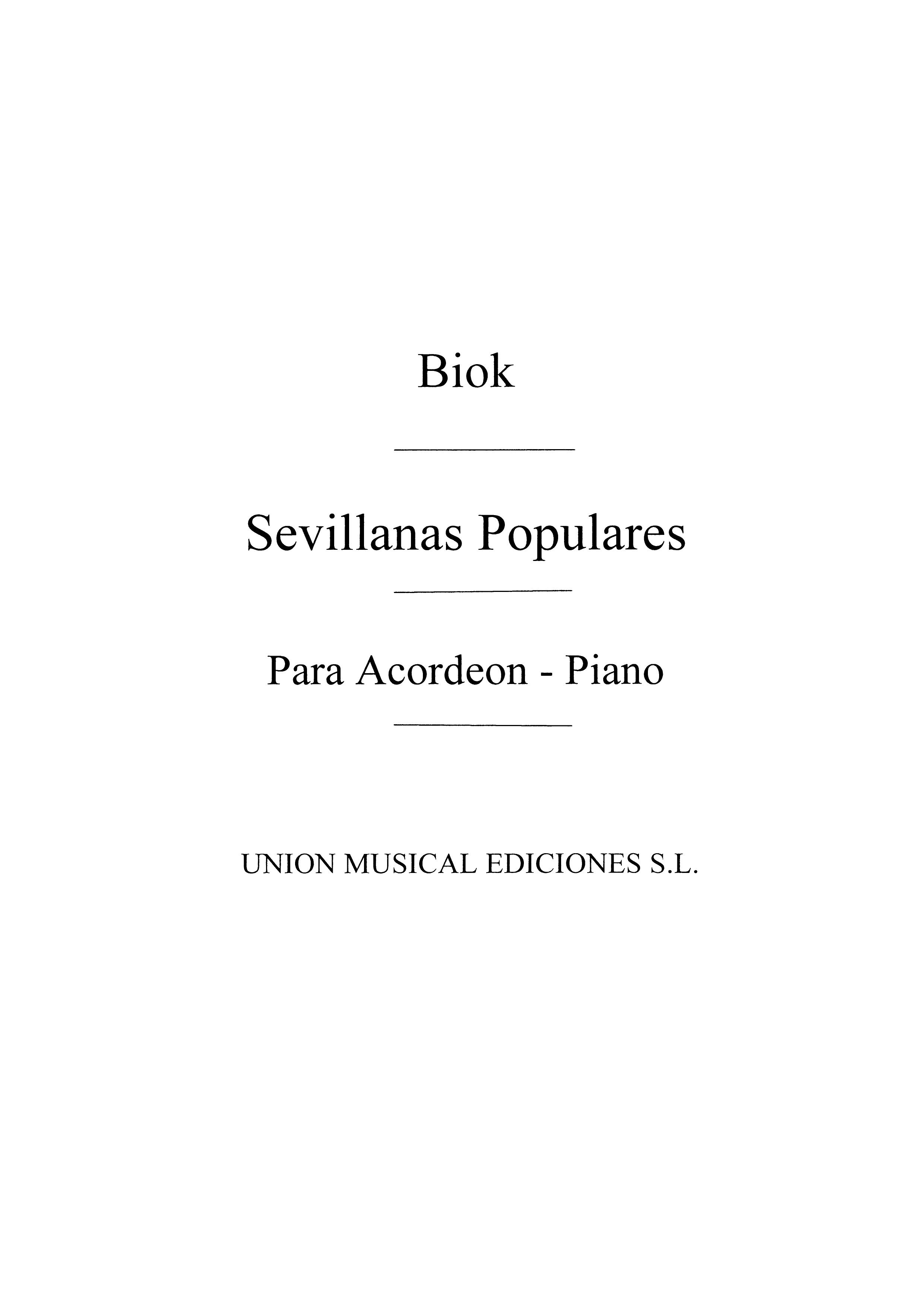 Acheter Biok: Sevillanas Populares: Accordion: Instrumental Work