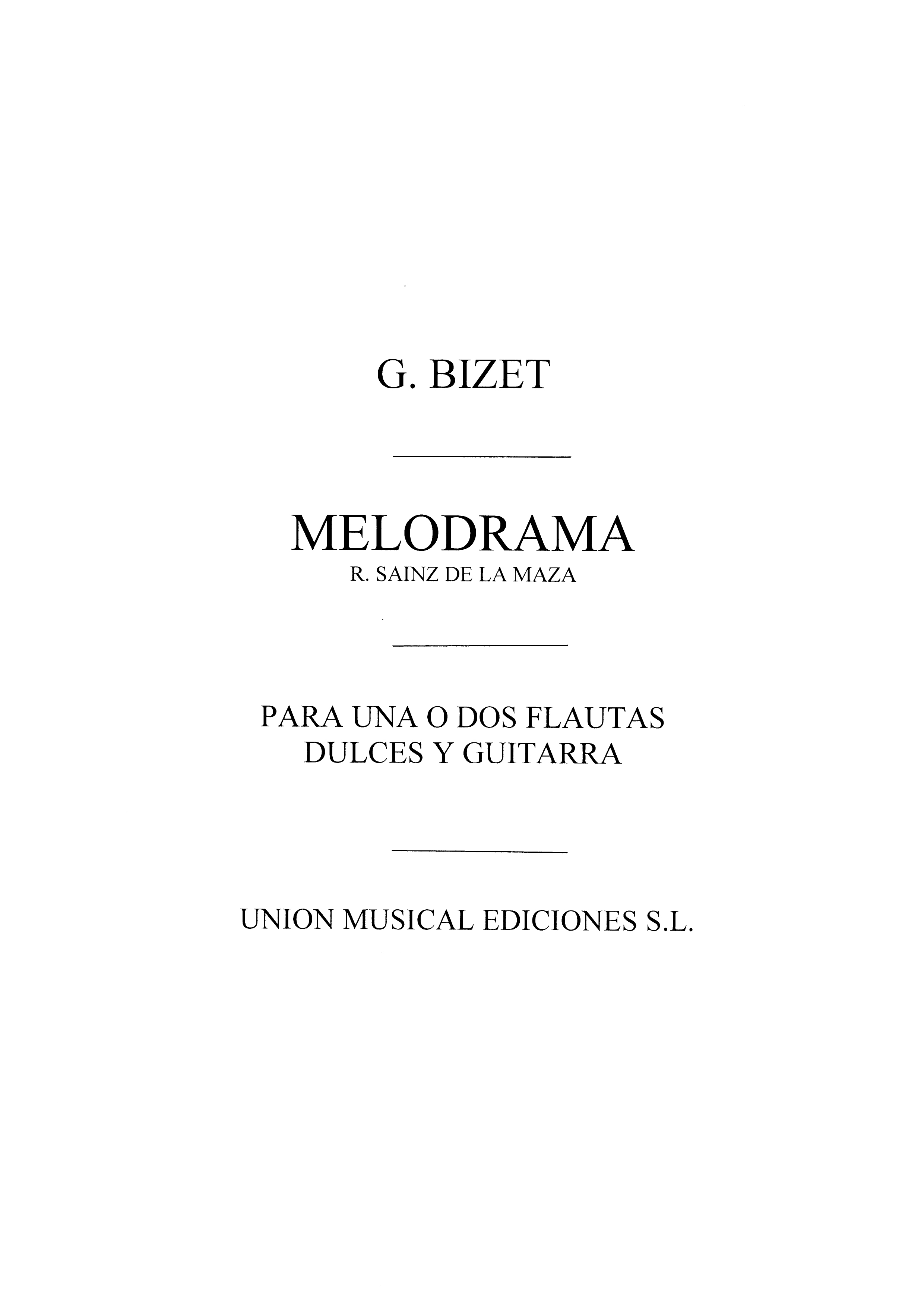 Georges Bizet: Melodrama From L'Arlesienne: Flute & Guitar: Instrumental Work
