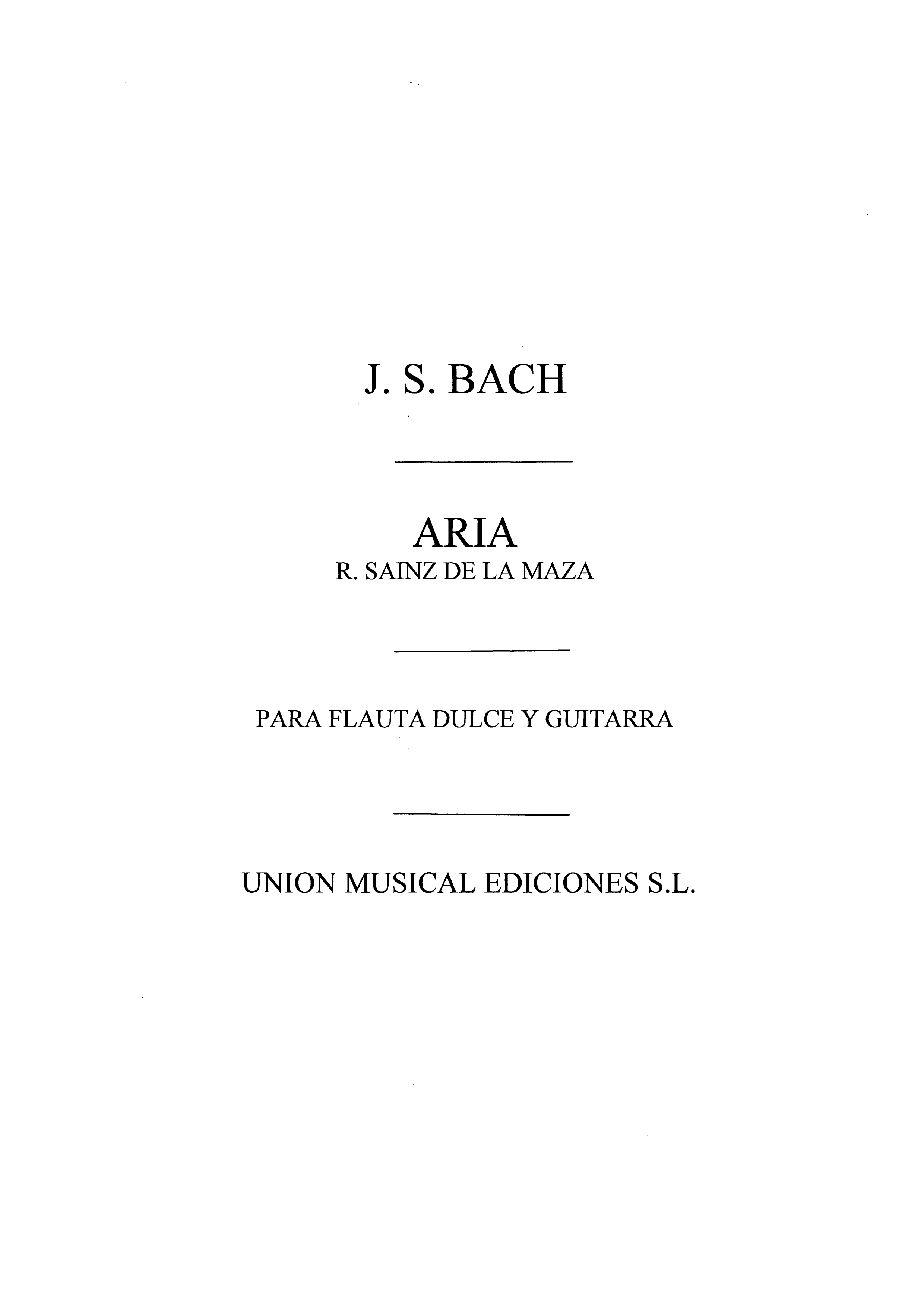 Johann Sebastian Bach: Aria De La Suite No.3: Flute & Guitar: Score