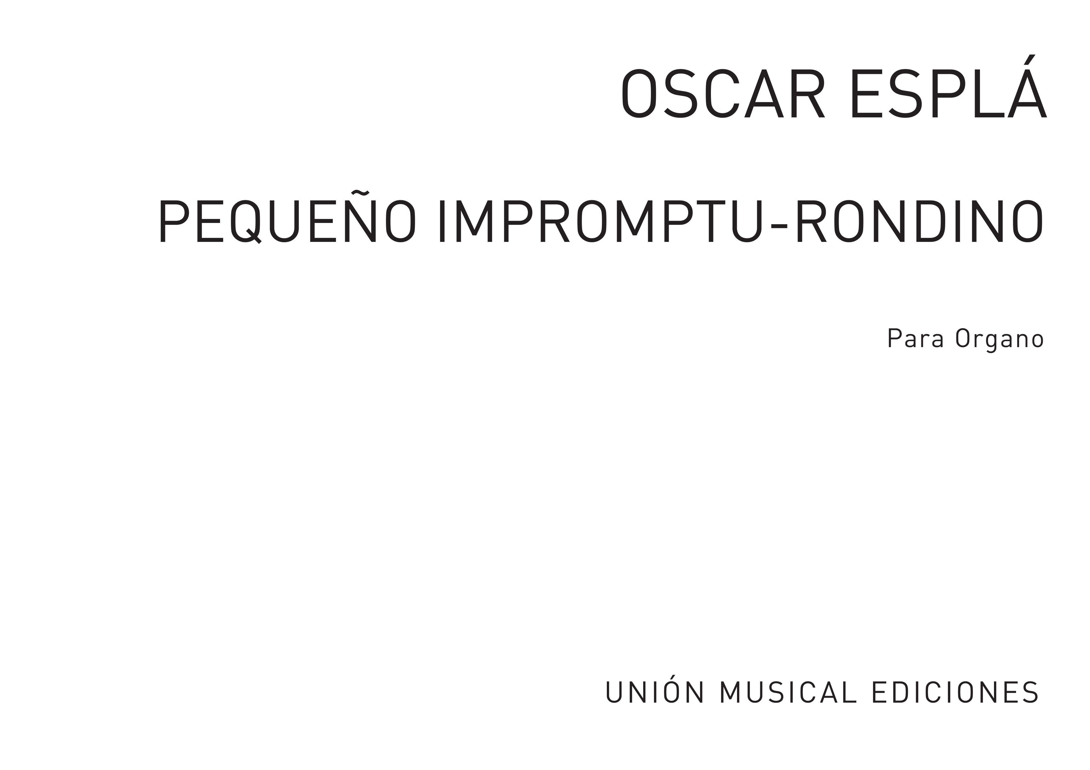 Oscar Espla: Pequeno Impromptu: Organ: Instrumental Work