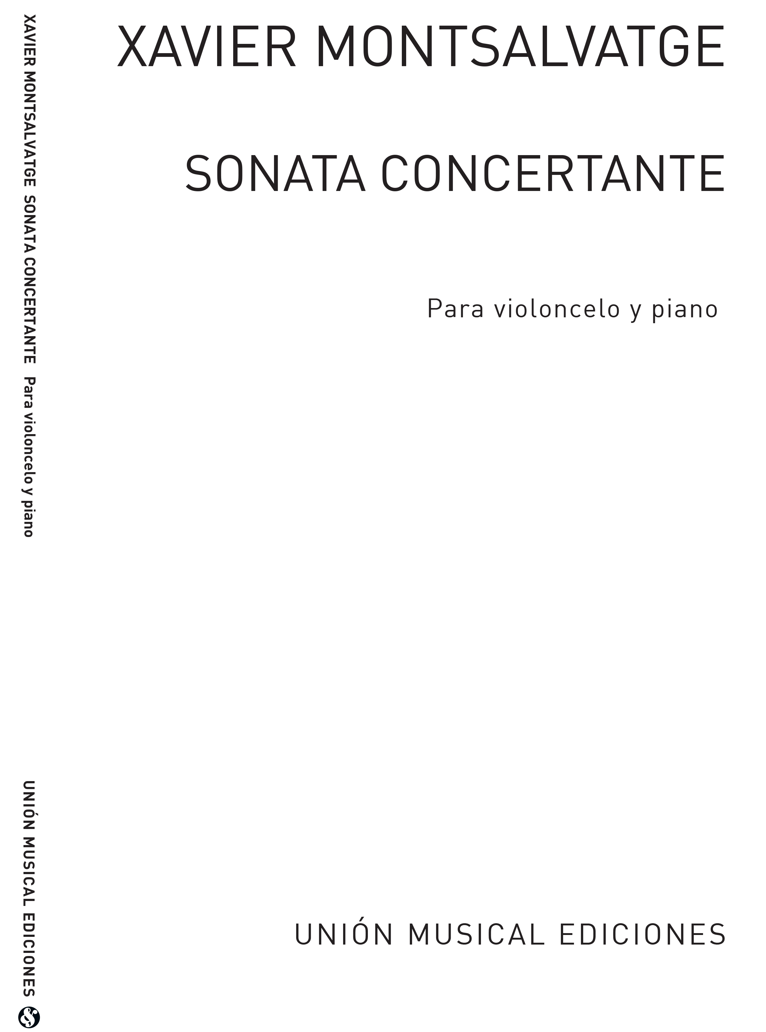 Xavier Montsalvatage: Sonata Concertante: Cello: Instrumental Work