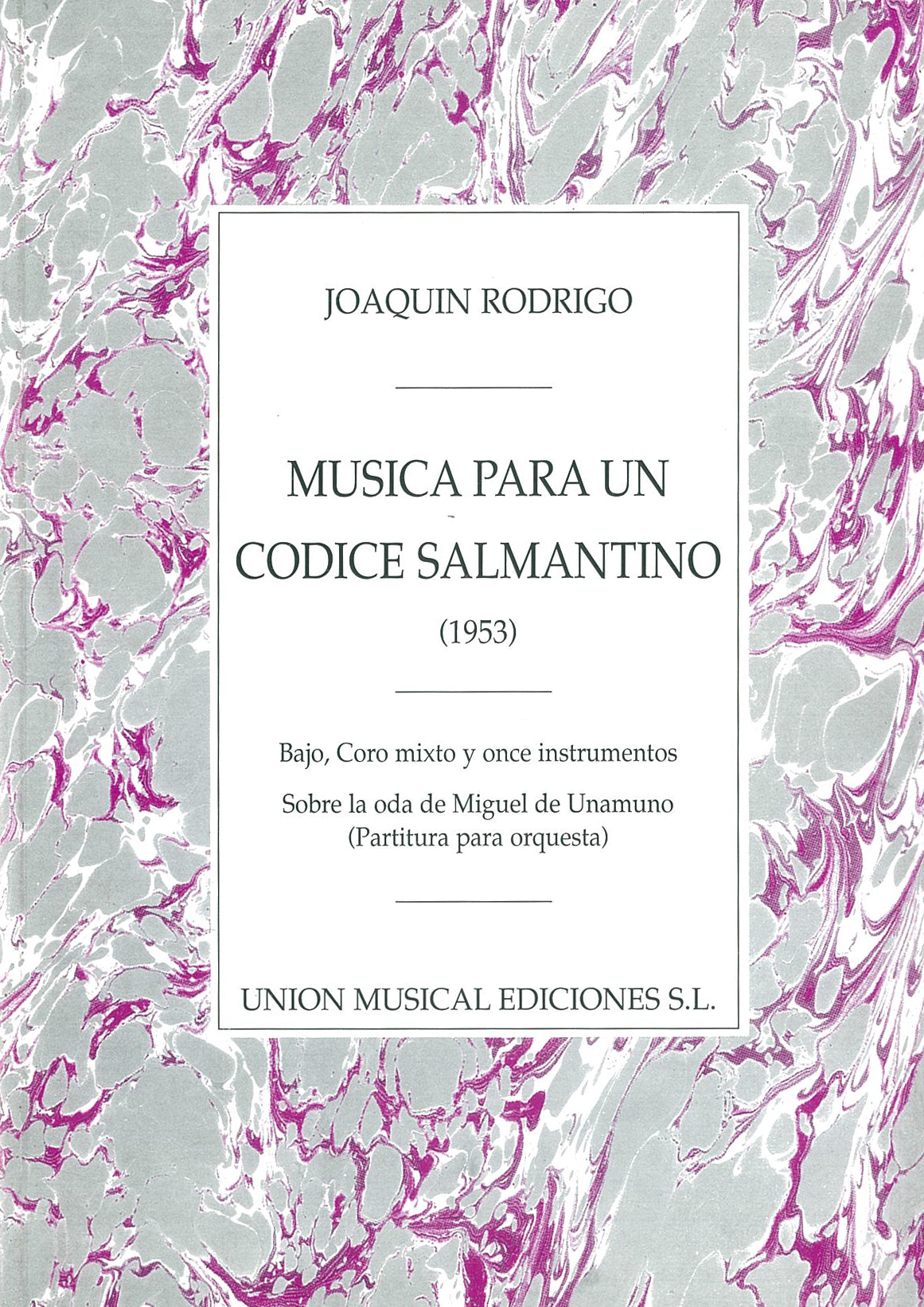 Joaquín Rodrigo: Musica Para Un Codice Salmantino: Mixed Choir: Miniature Score