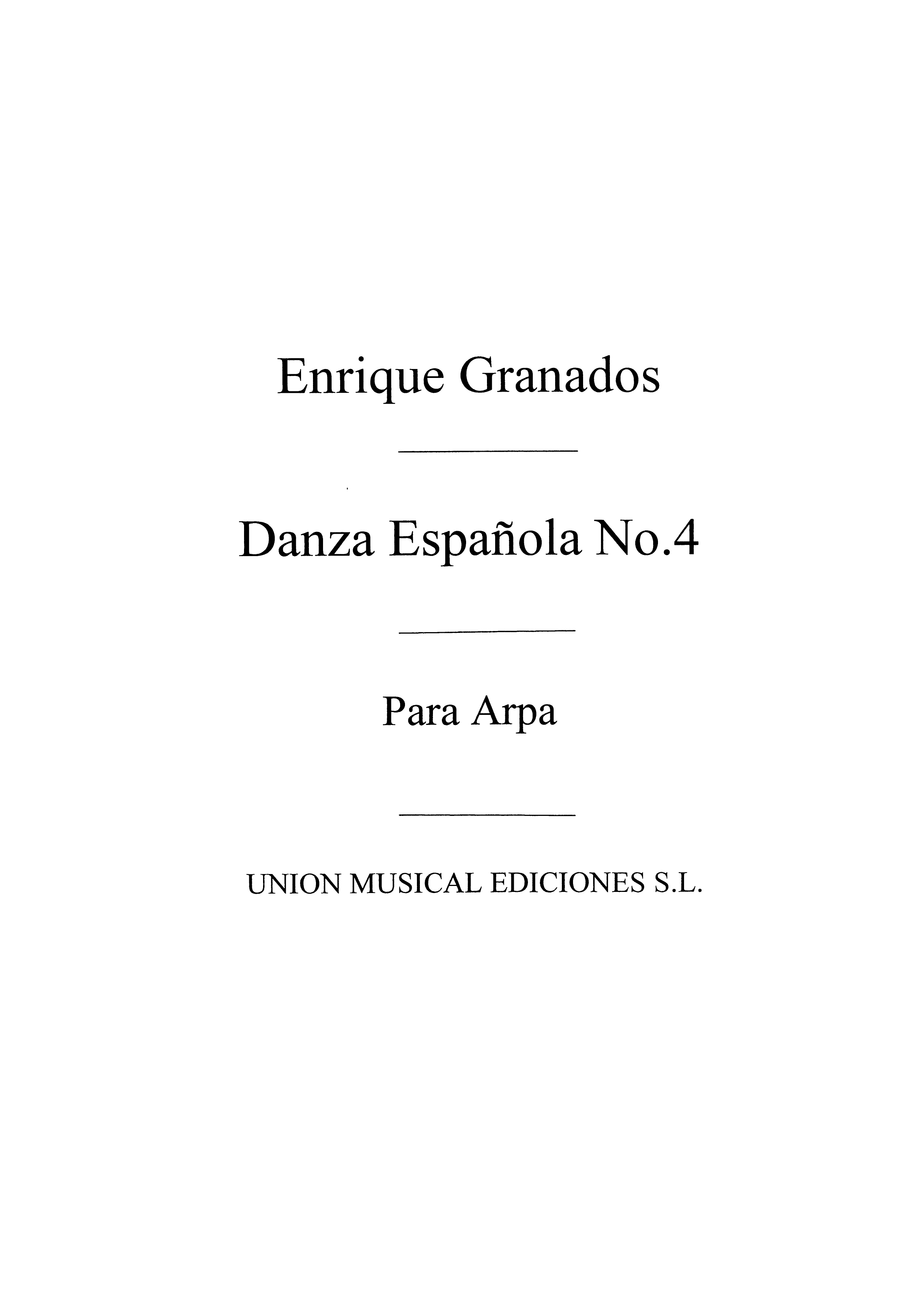Enrique Granados: Danza Espanola No.4 Villanesca: Harp: Instrumental Album