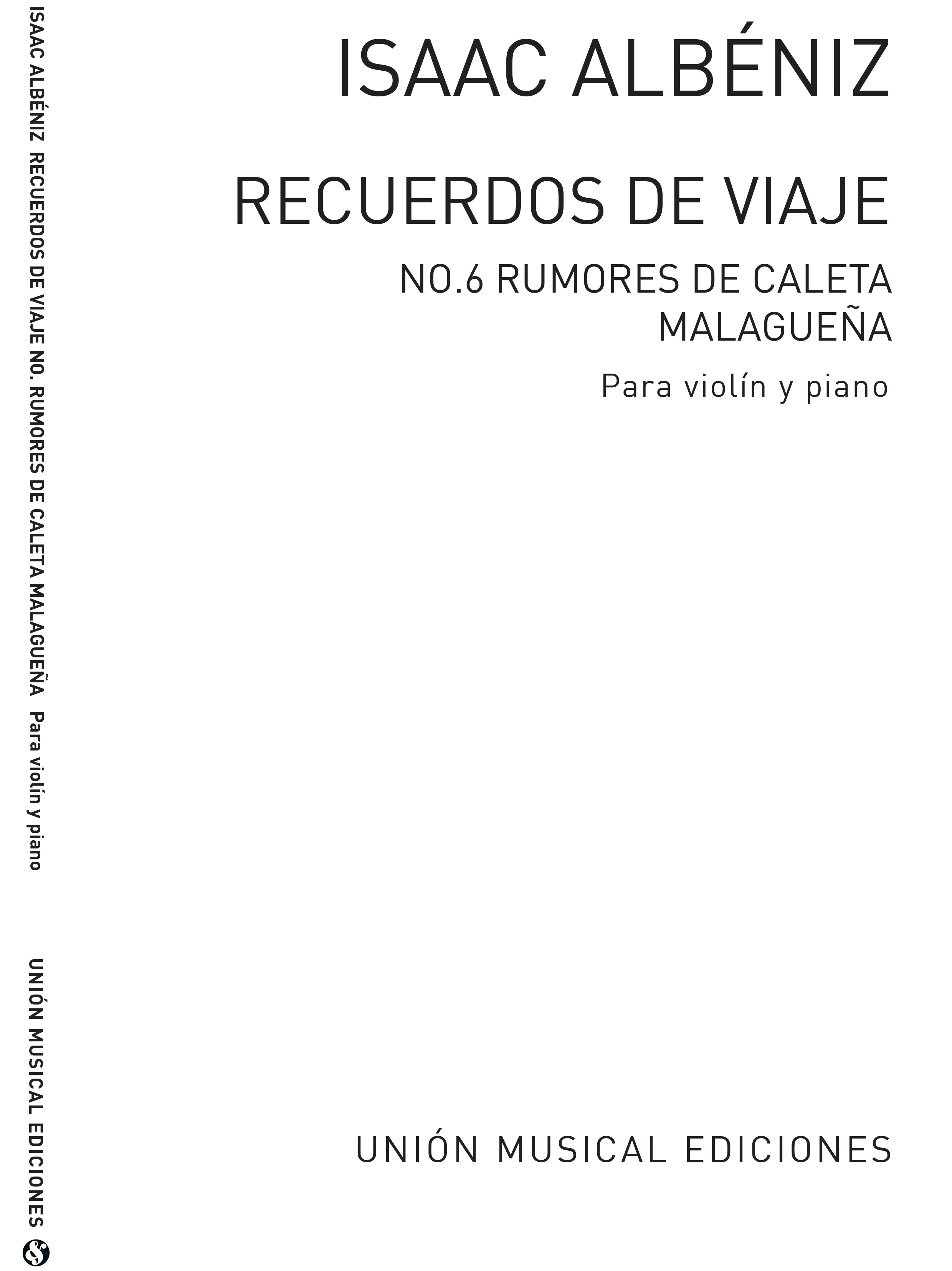 Isaac Albniz: Malaguena From Rumores De La Caleta: Violin: Instrumental Work