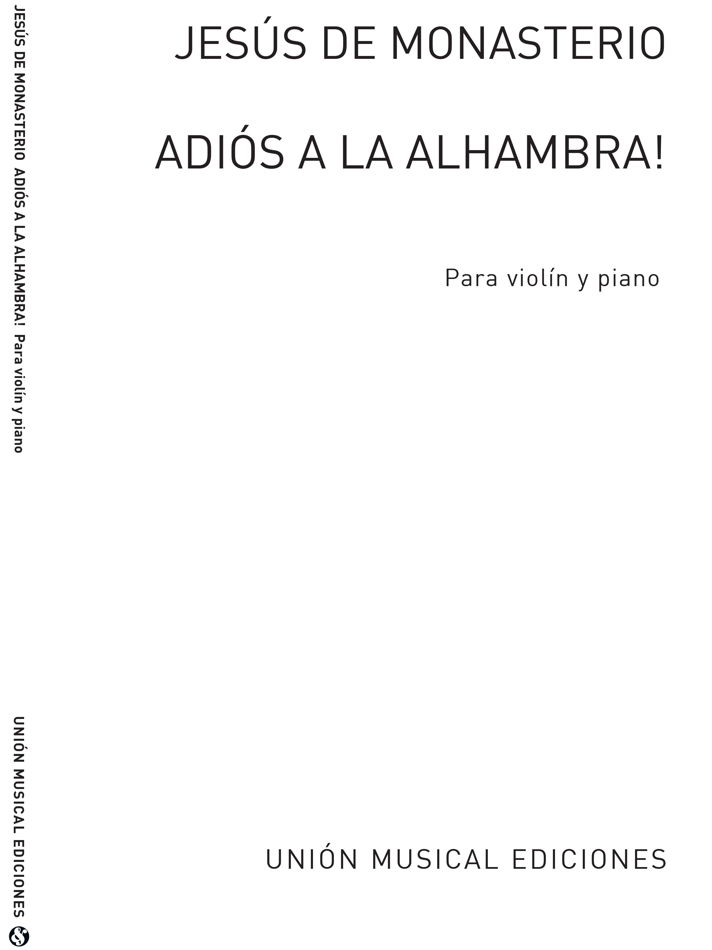 Jesus De Monasterio: Adios A La Alhambra: Violin: Instrumental Work