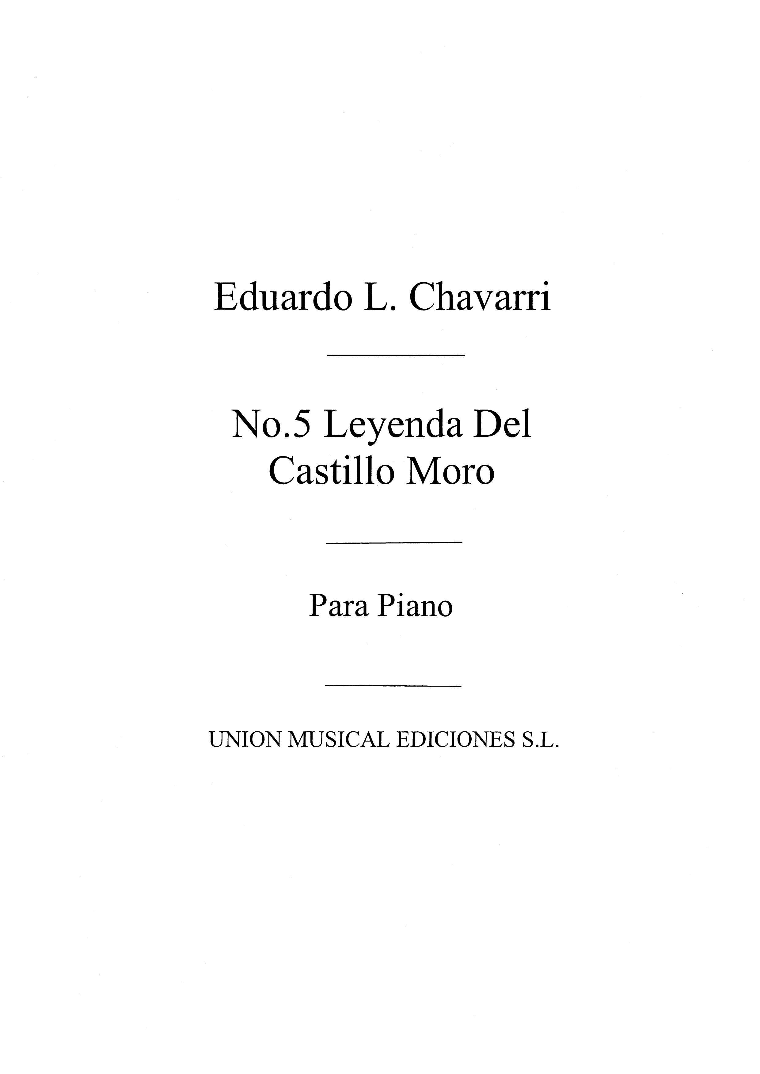 Eduardo Lopez-Chavarri: Leyenda De Castillo Moro: Violin: Instrumental Work