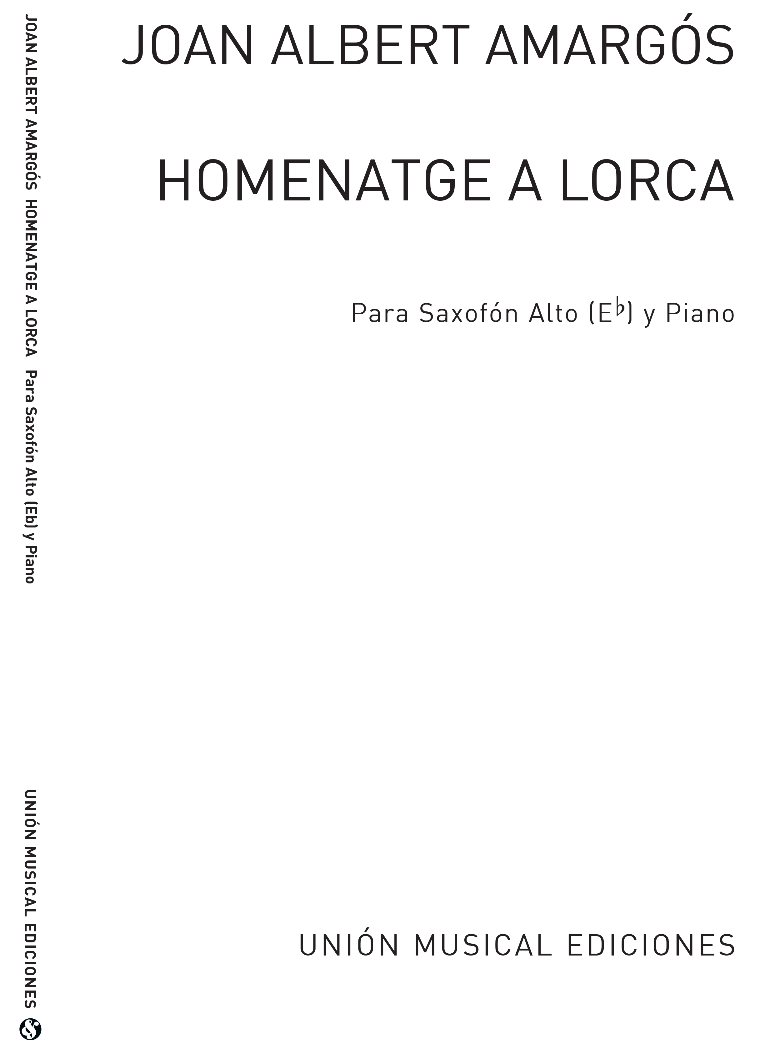 Joan Albert Amargos: Homenatge A Lorca: Alto Saxophone: Instrumental Work