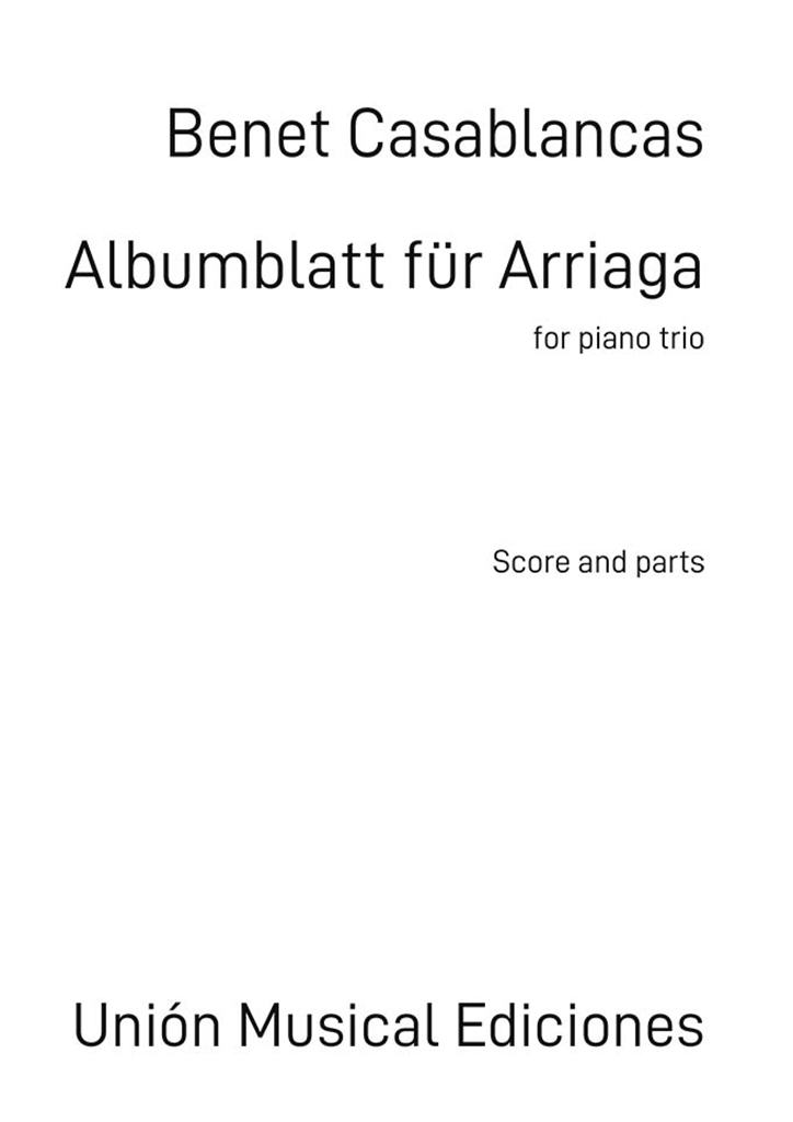 Benet Casablancas: Albumblatt für Arriaga