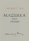 Manuel de Falla: Mazurka Para: Piano: Instrumental Album