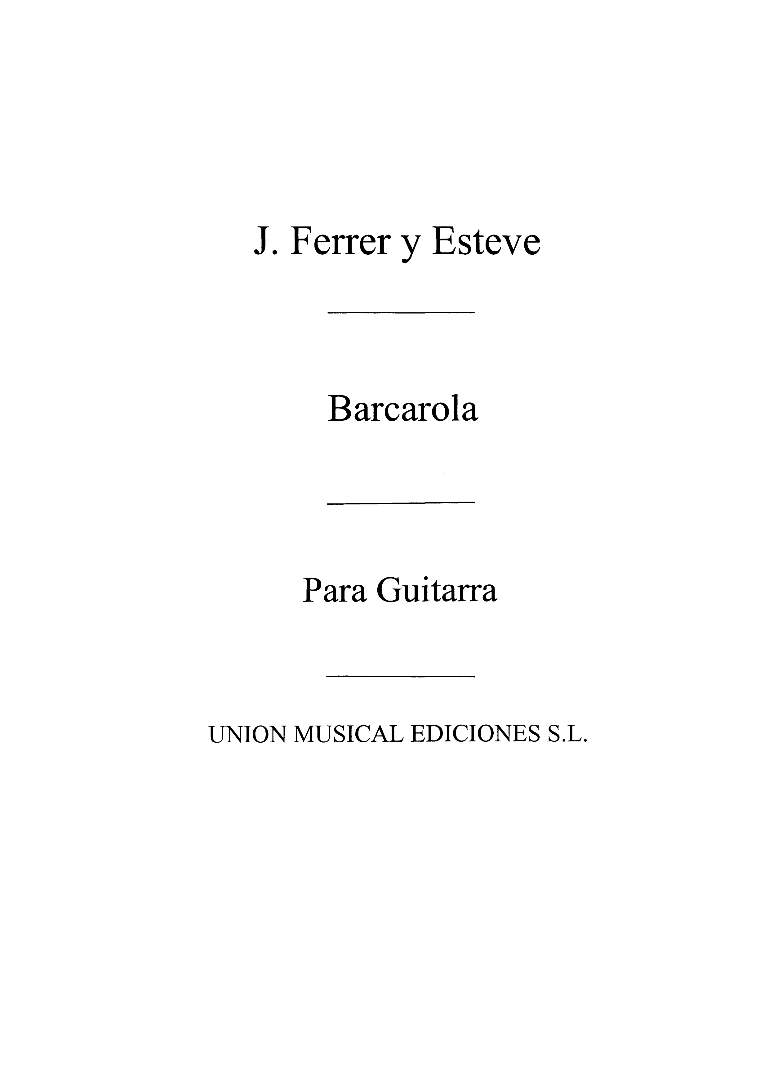 José Ferrer: Barcarola Op.54: Guitar: Instrumental Work