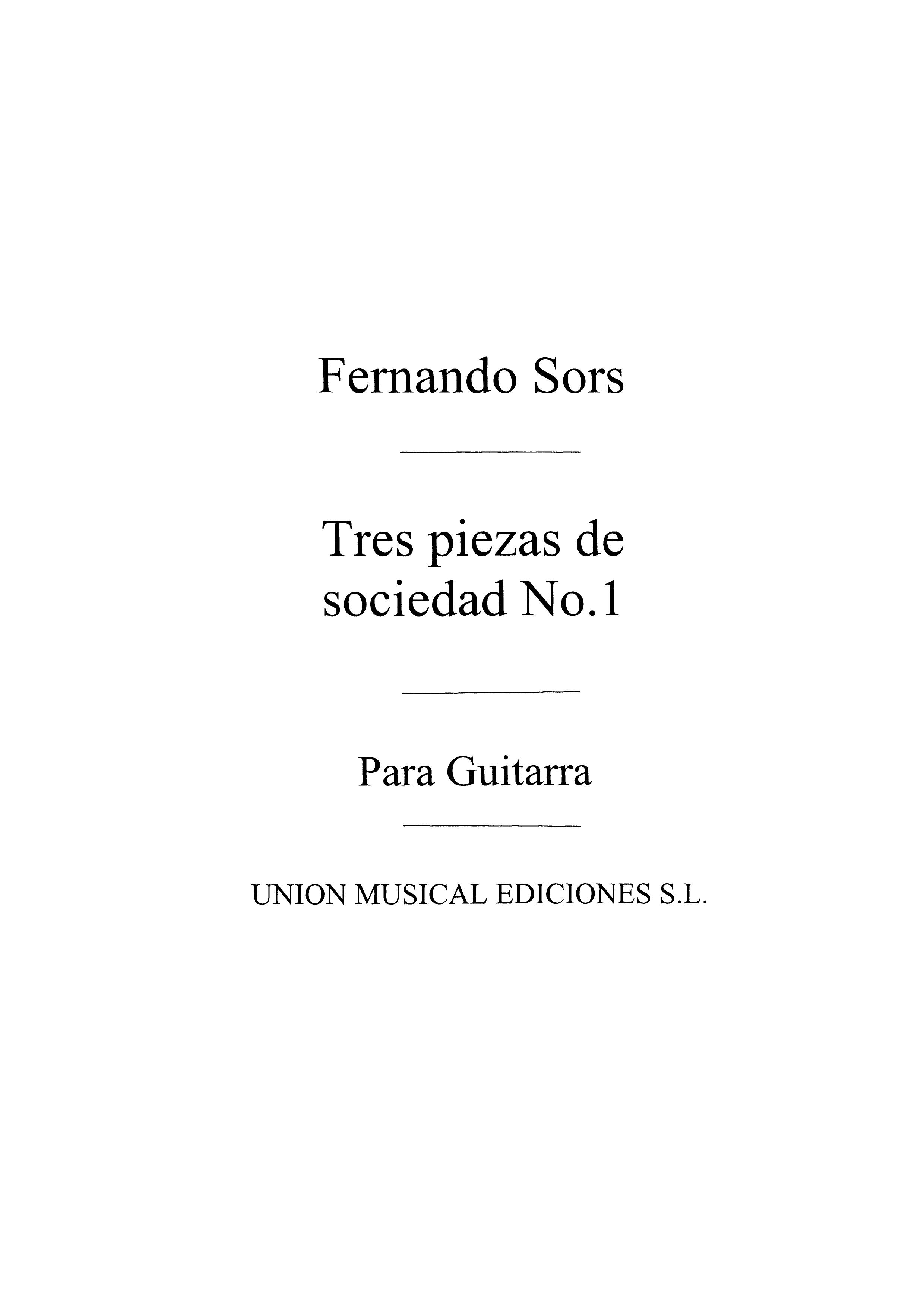Fernando Sor: Tres Peizas De Sociedad No.1: Guitar: Instrumental Work