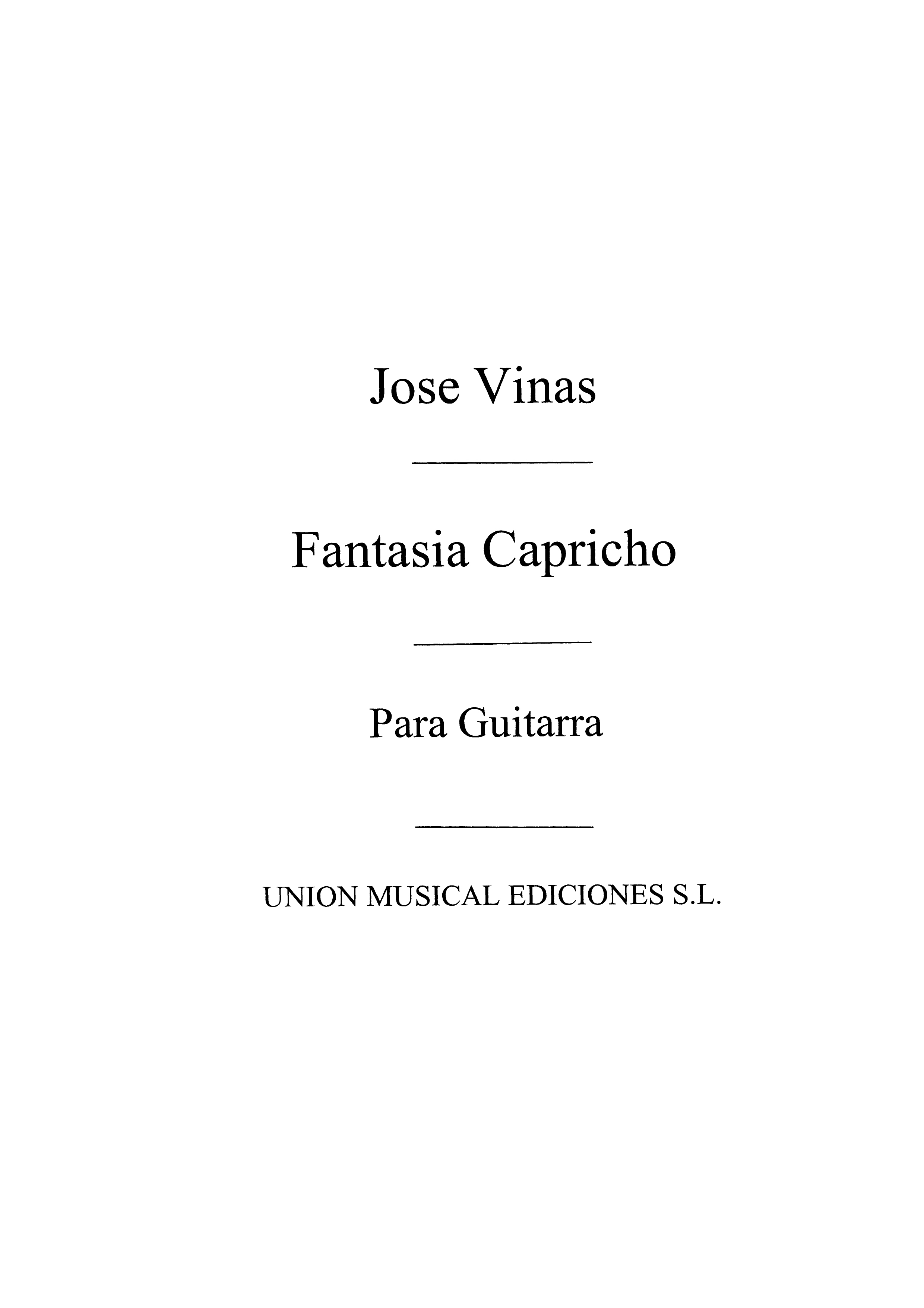 Jos Vinas: Fantasia Capricho En La Mayor: Guitar: Instrumental Work