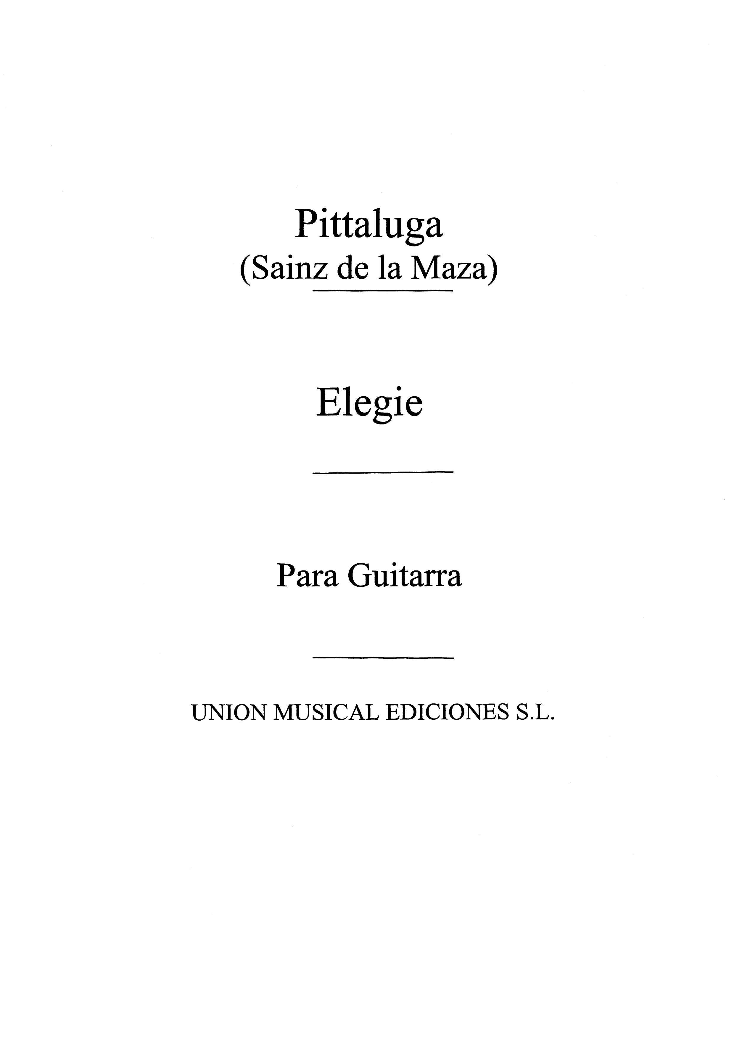 Gustavo Pittaluga: Elegia Homenaje Para La Tumba De Murnay: Guitar: Instrumental