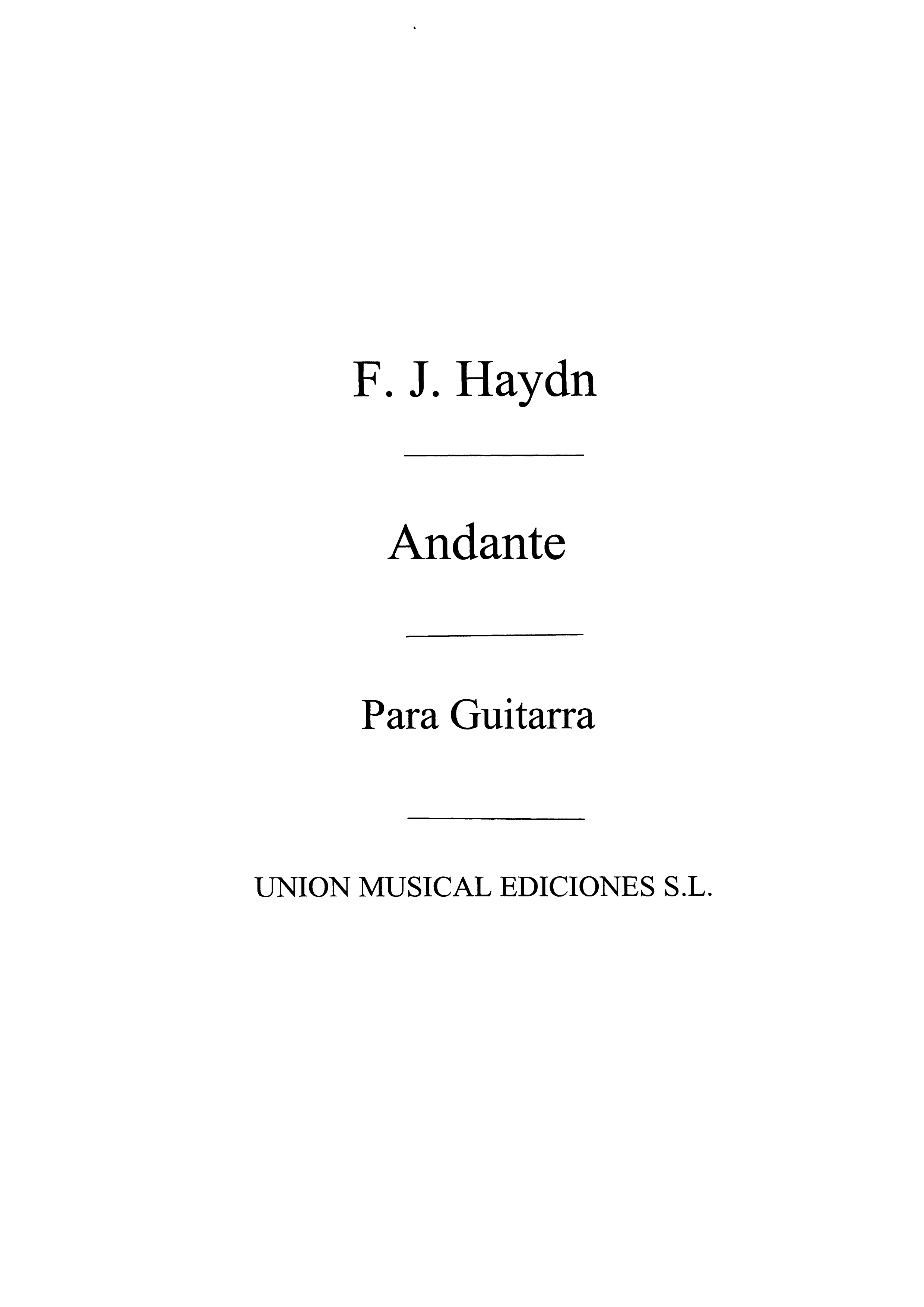 Franz Joseph Haydn: Andante (Tarrega) Guitar: Guitar: Instrumental Work