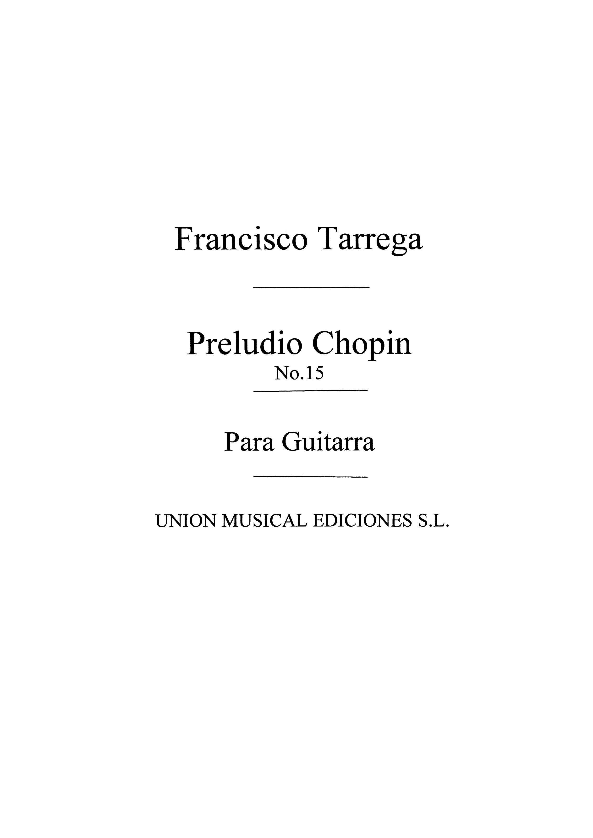 Frédéric Chopin: Preludio Op.28 No.15: Guitar: Instrumental Work