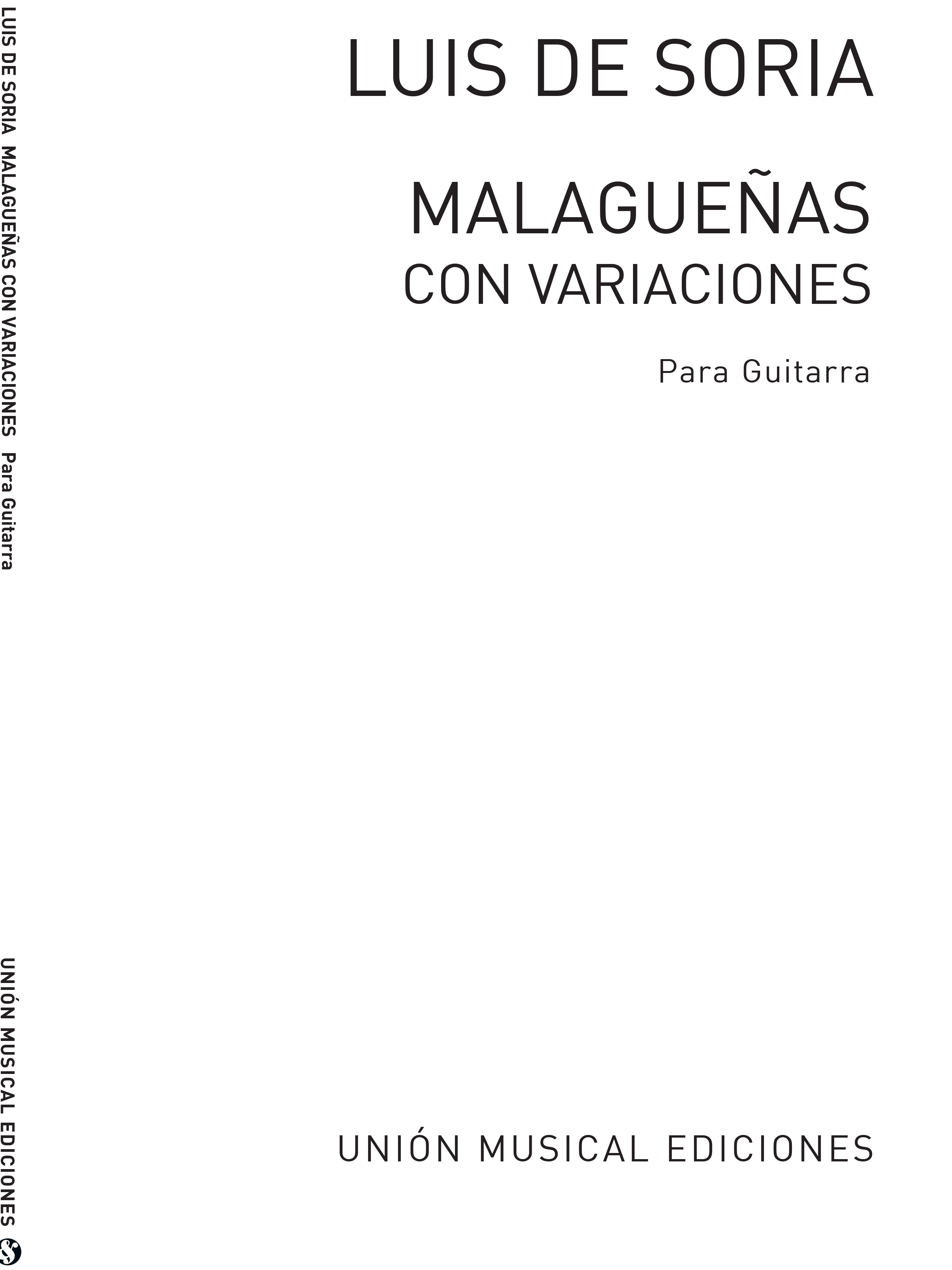 Luis De Soria: Malaguenas Con Variaciones: Guitar: Instrumental Work