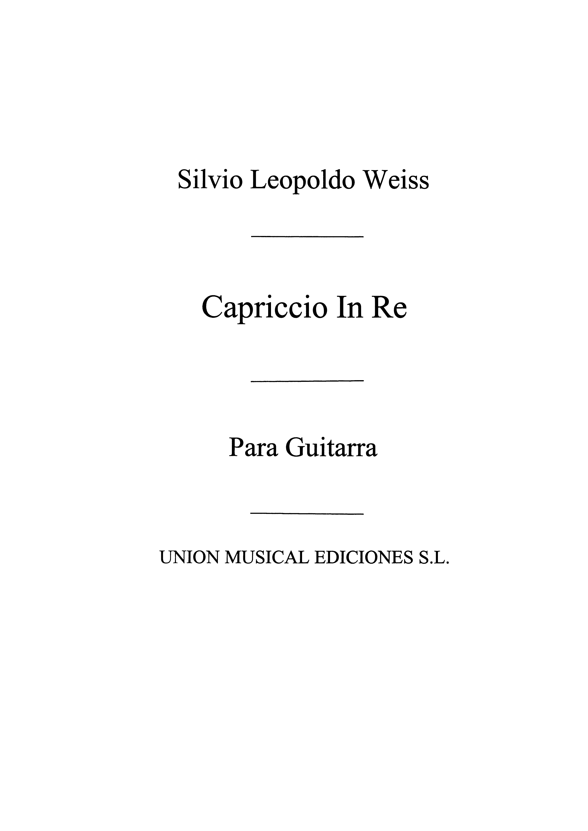 Silvius Leopold Weiss: Capricho En Re (Azpiazu): Guitar: Instrumental Work