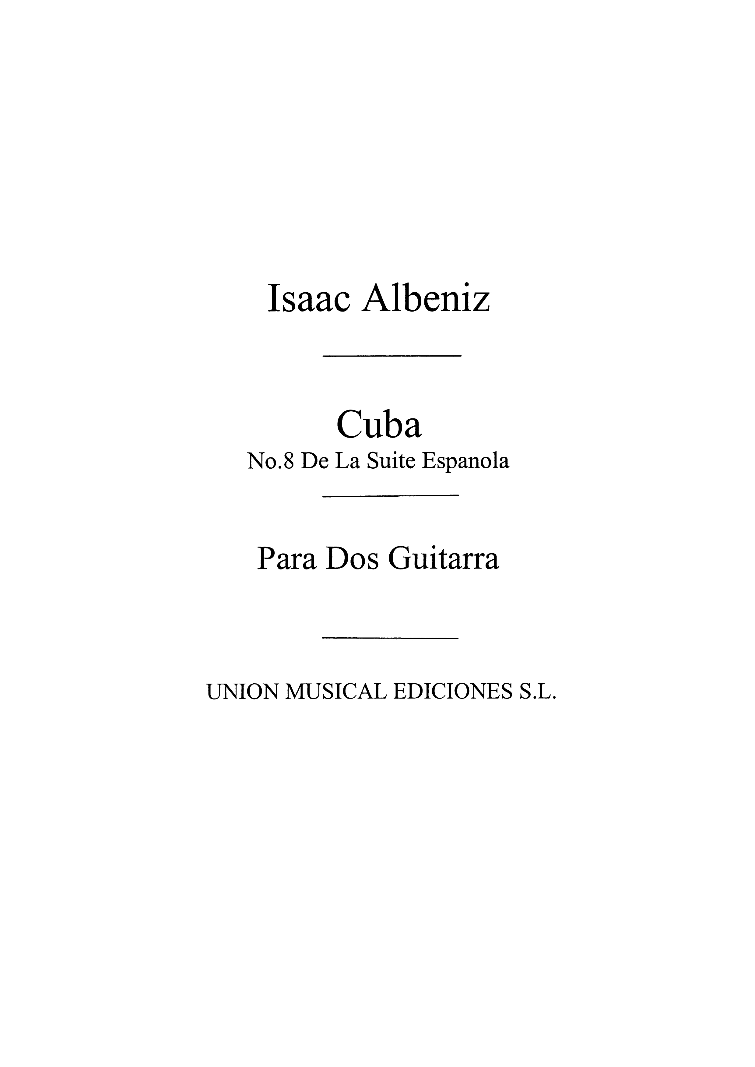Isaac Albniz: Cuba Capricho: Guitar: Instrumental Work