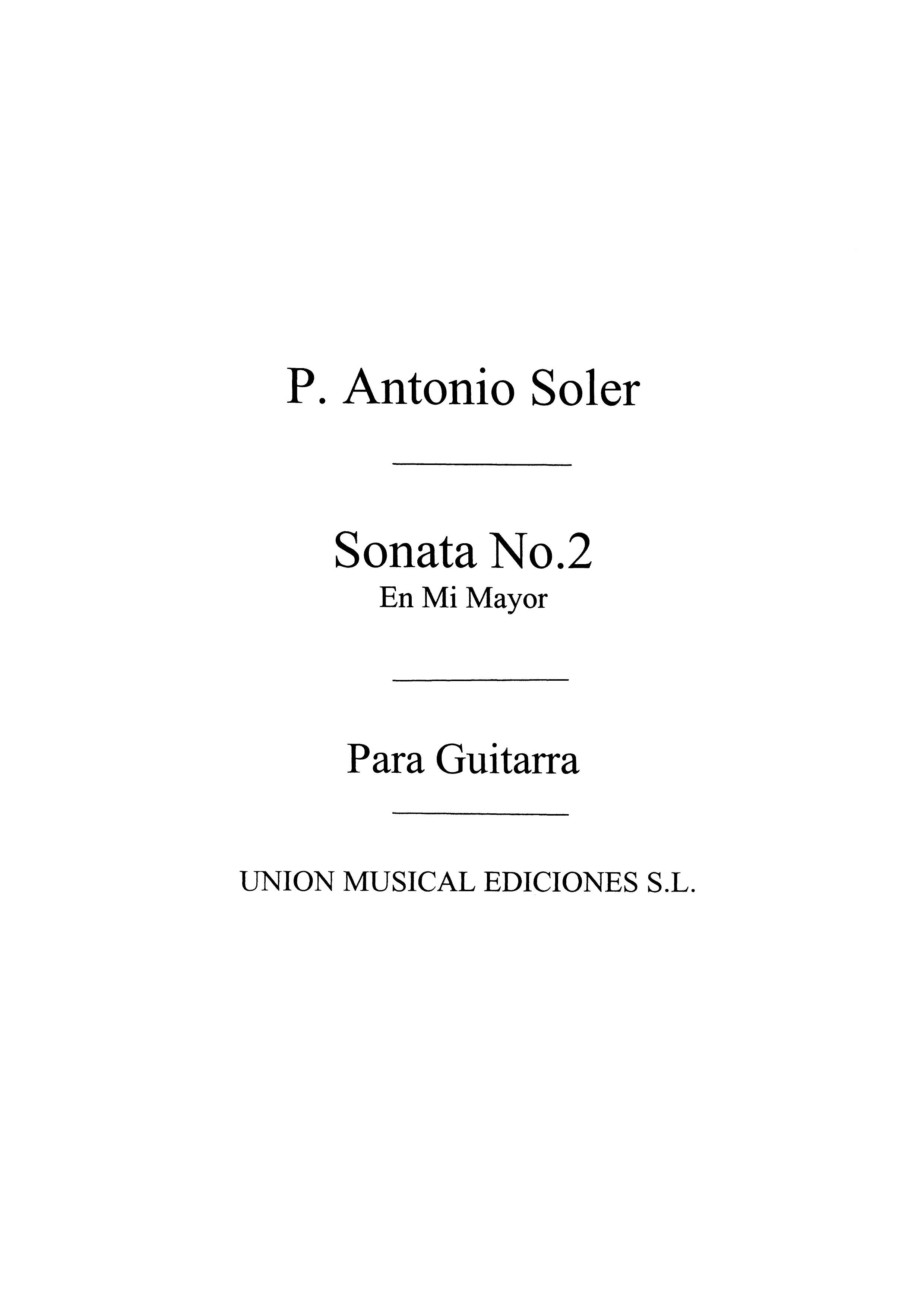 Antonio Soler: Sonata No.2: Guitar: Instrumental Work